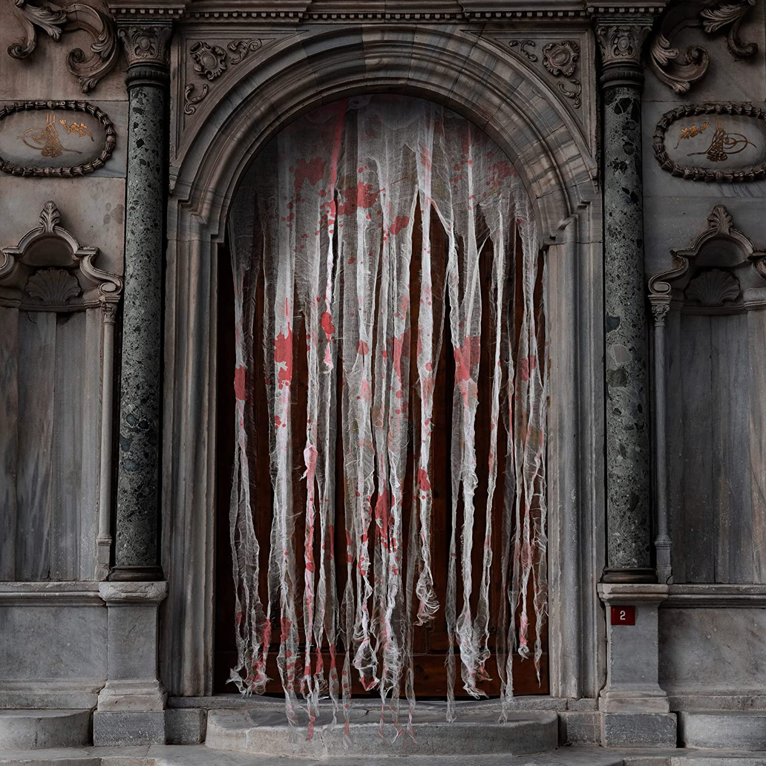 3 Pcs Halloween Doorway Curtain- 65 X 39 Inch Door Curtain Decorations with Bloo