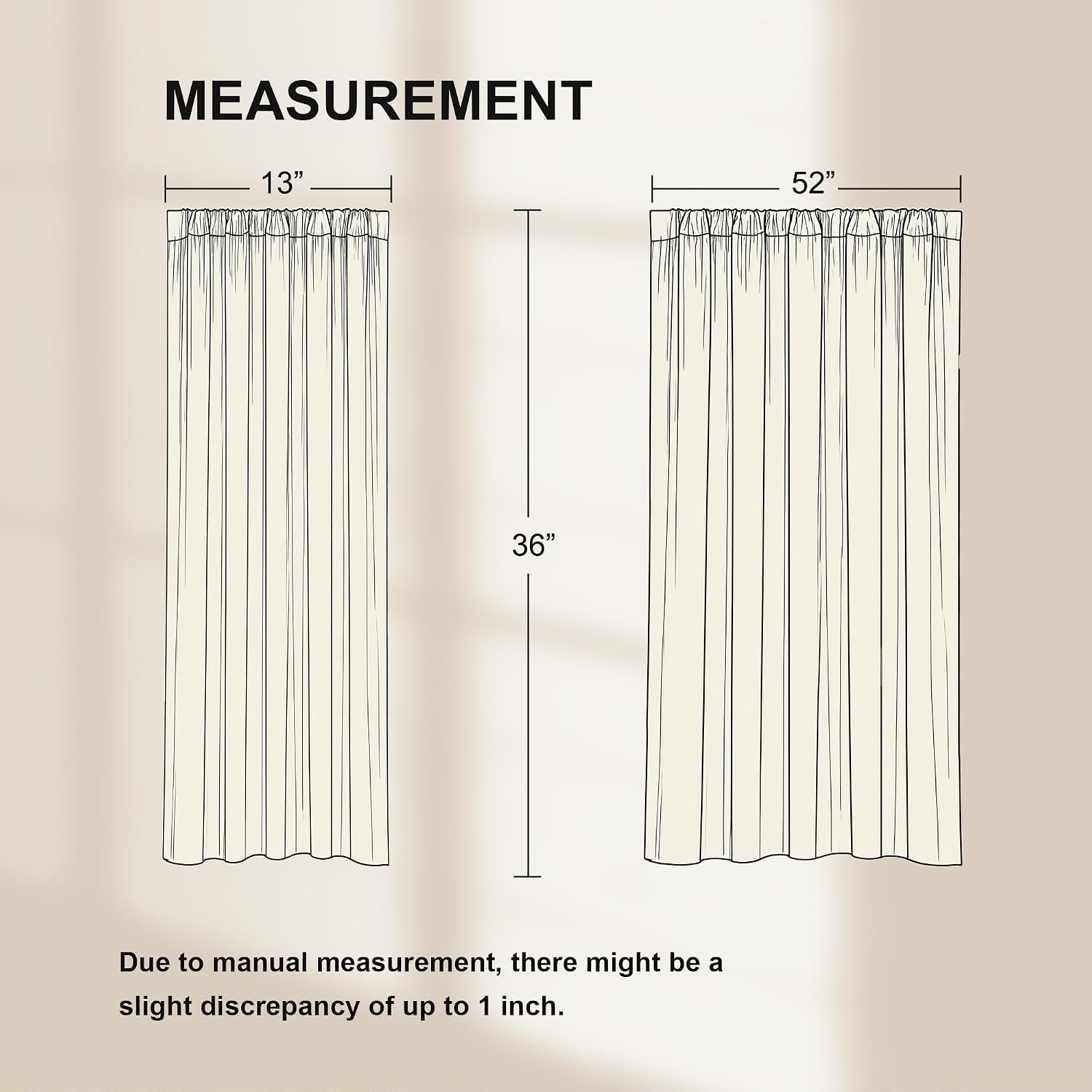 NICETOWN 100% Black Out Kitchen Curtains 36 Inch Length, Rod Pocket Short Window