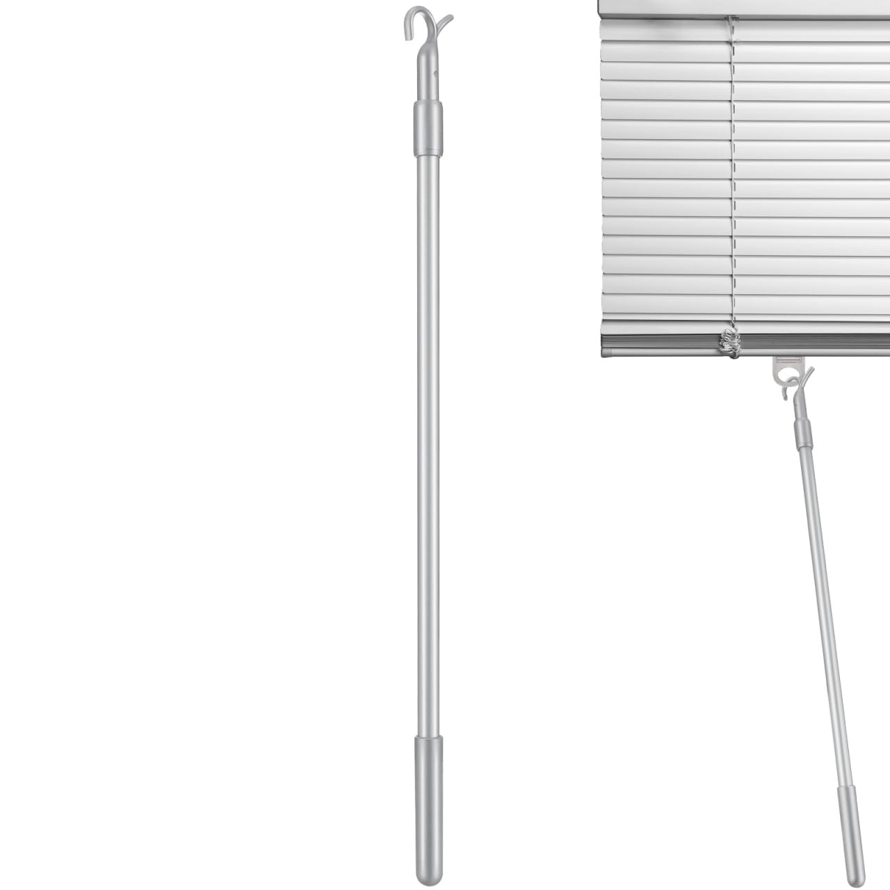 Blind Wand Replacement 23.62In Telescopic Vertical Blinds Rod with Hook Windo…