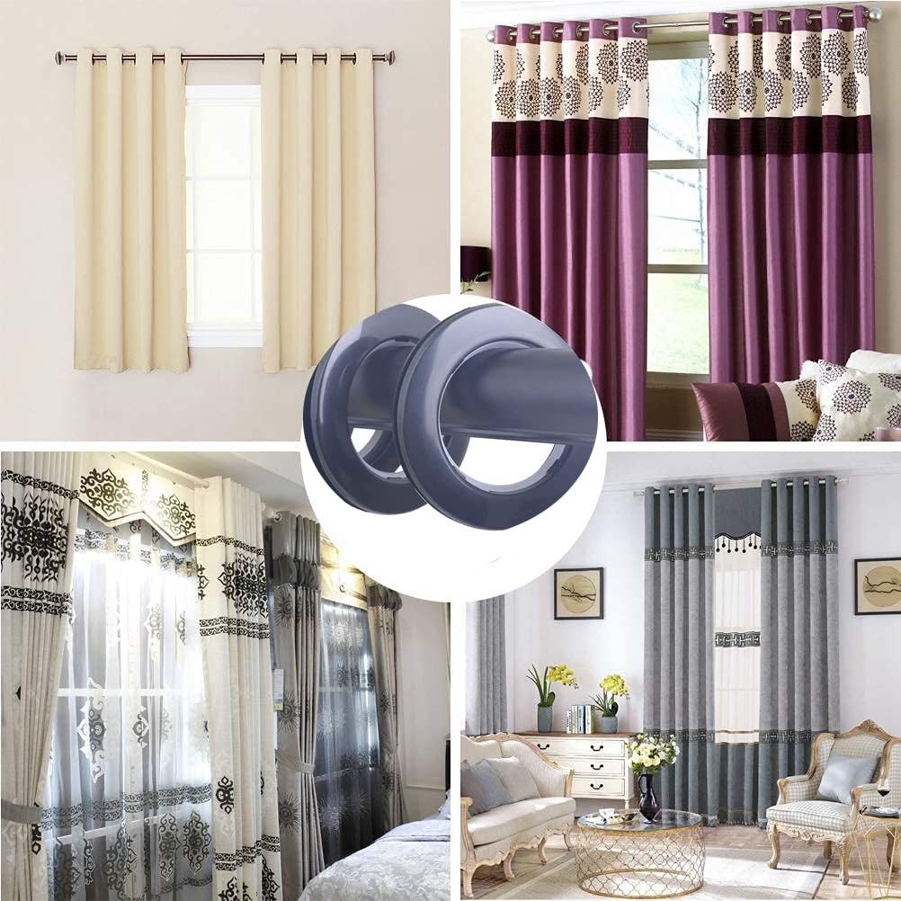 16 Pack Curtain Grommets Inner Diameter 1-9/16″,Curtain Eyelet Silencer Slidi…