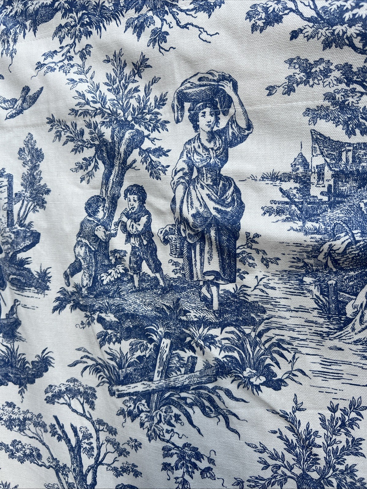 Pair/2 Waverly Home Classics “Country Life” Wedgewood Blue Toile Lined 85”Panels