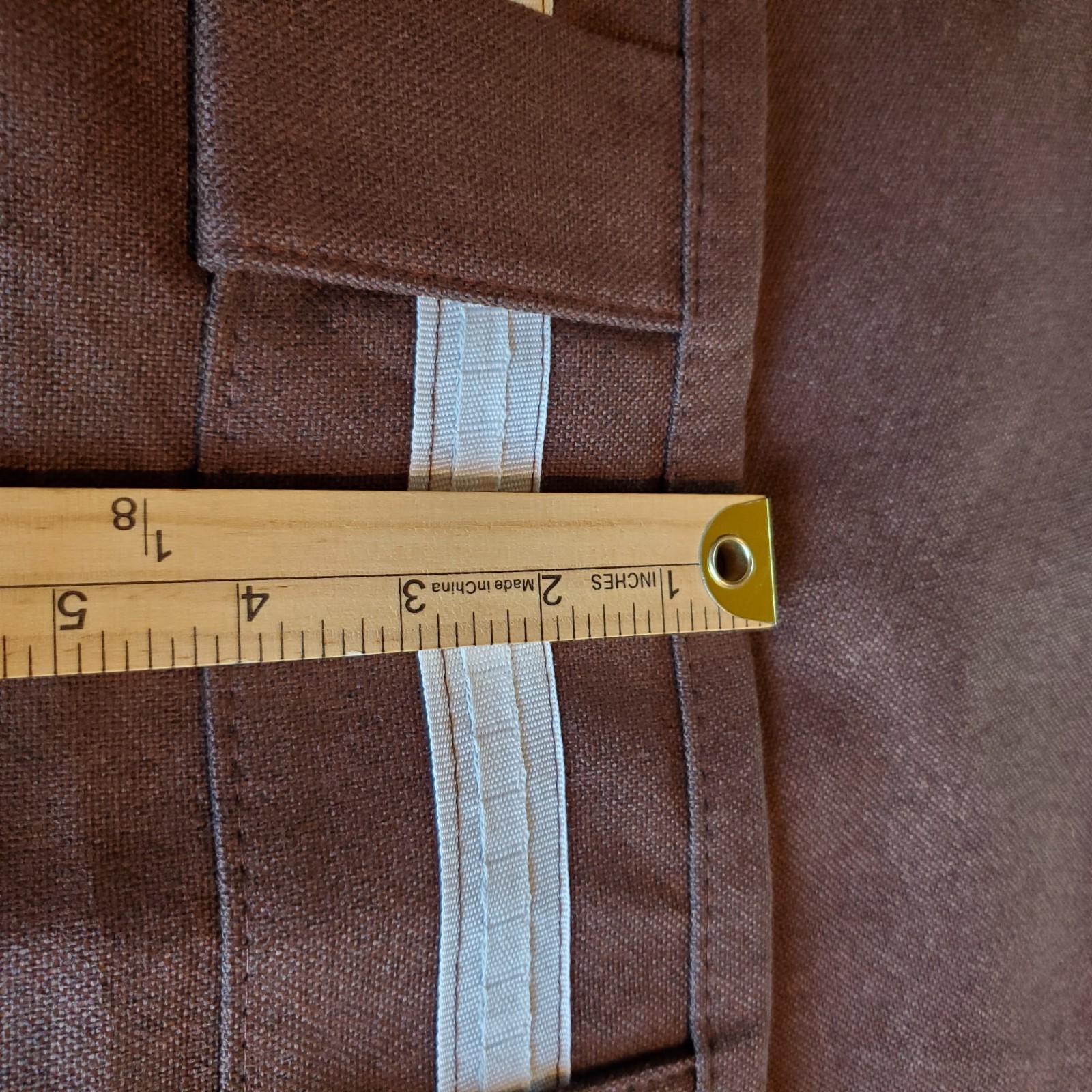 2 Panel Curtain Set Brown Unlined 50×102 Top Tabs Linen Blend Woven Minimalist