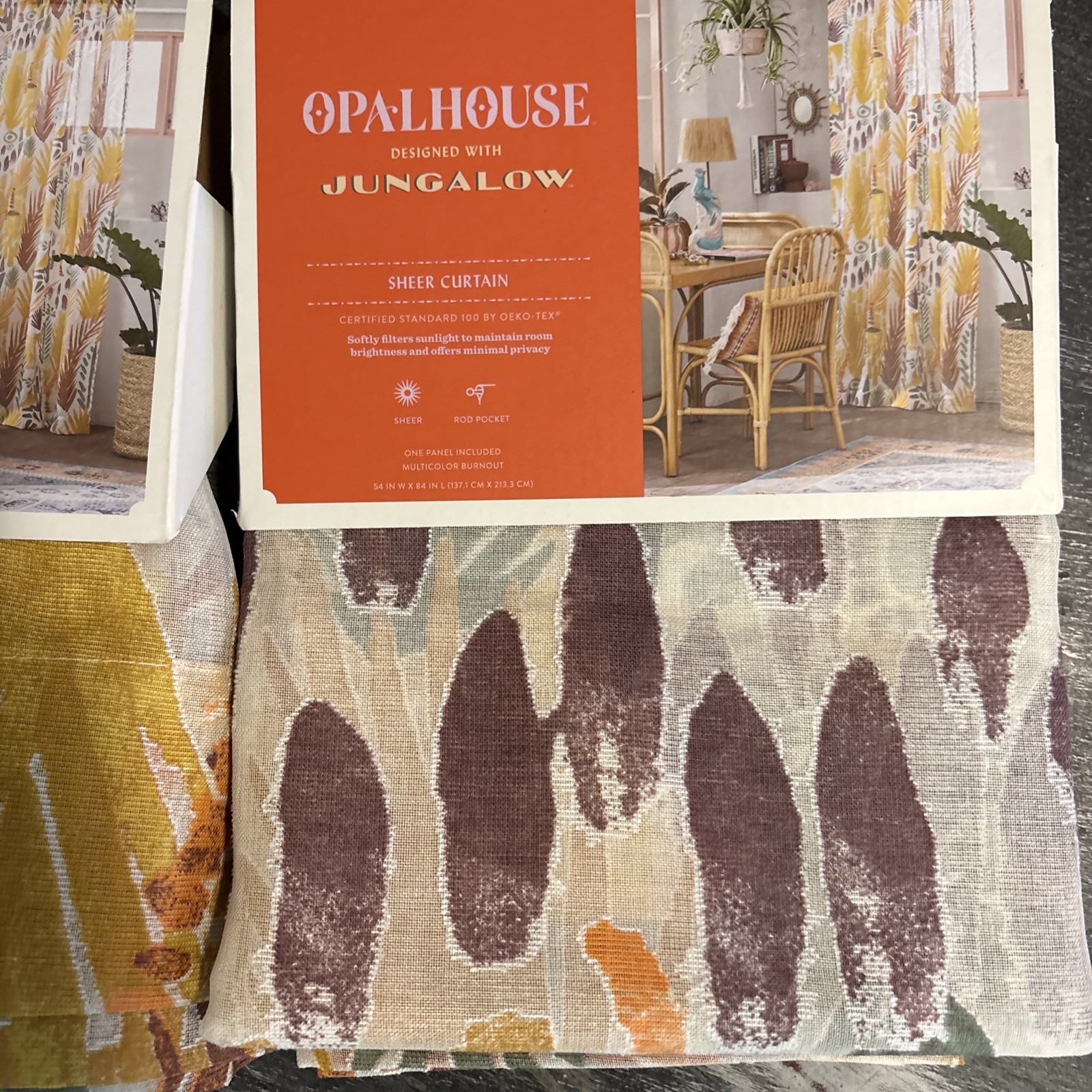Opalhouse Jungalow Burnout Sheer Tropical Patterned Curtain 54 X 84 -Set of 2