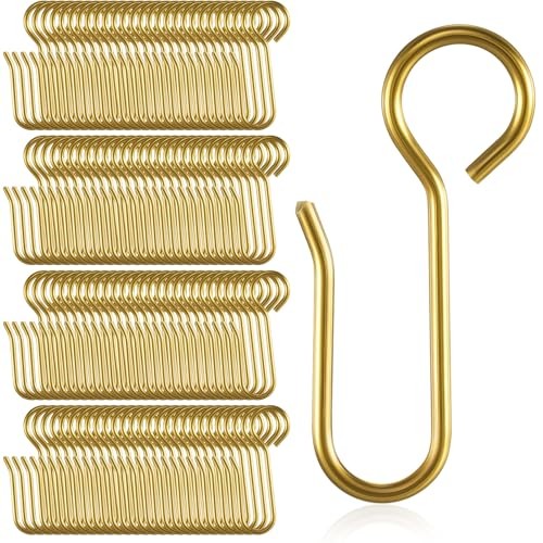 Pcs Metal Curtain Track Hooks S Shaped Small Curtain Metal Drape Wire 120 Gold