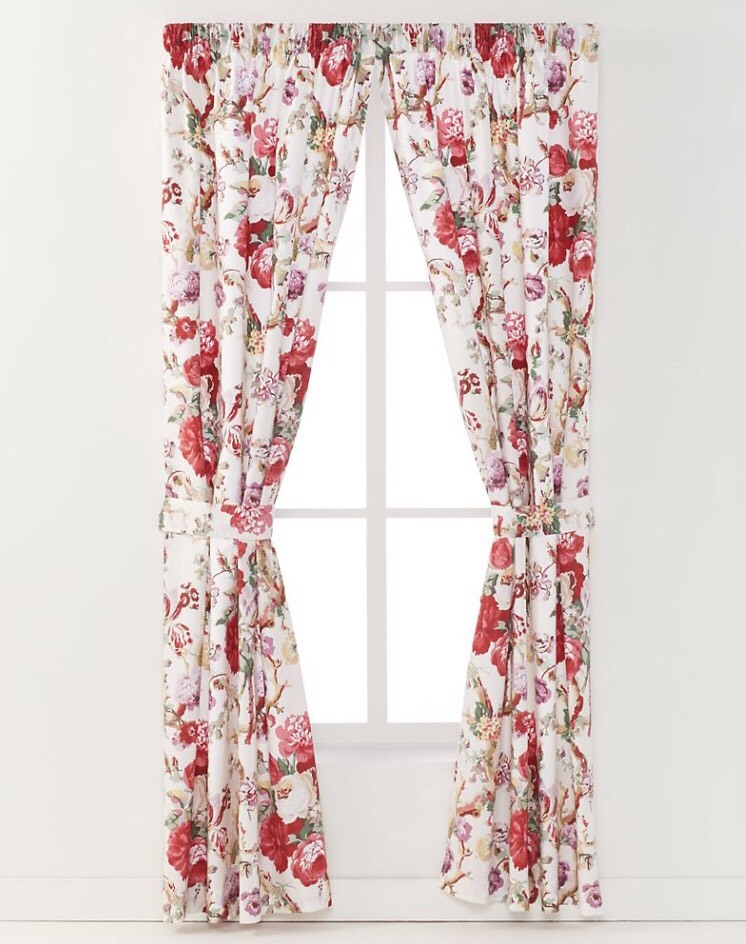 CHAPS Window VALANCE Size: 80 x 17″ New SHIP FREE Red Pink Floral SARAH Bedding