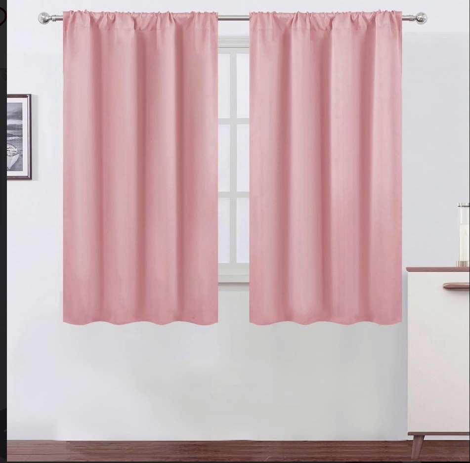 Lemomo Pink Blackout Curtain Panel 42×54 Room Darkening Rod Pocket New