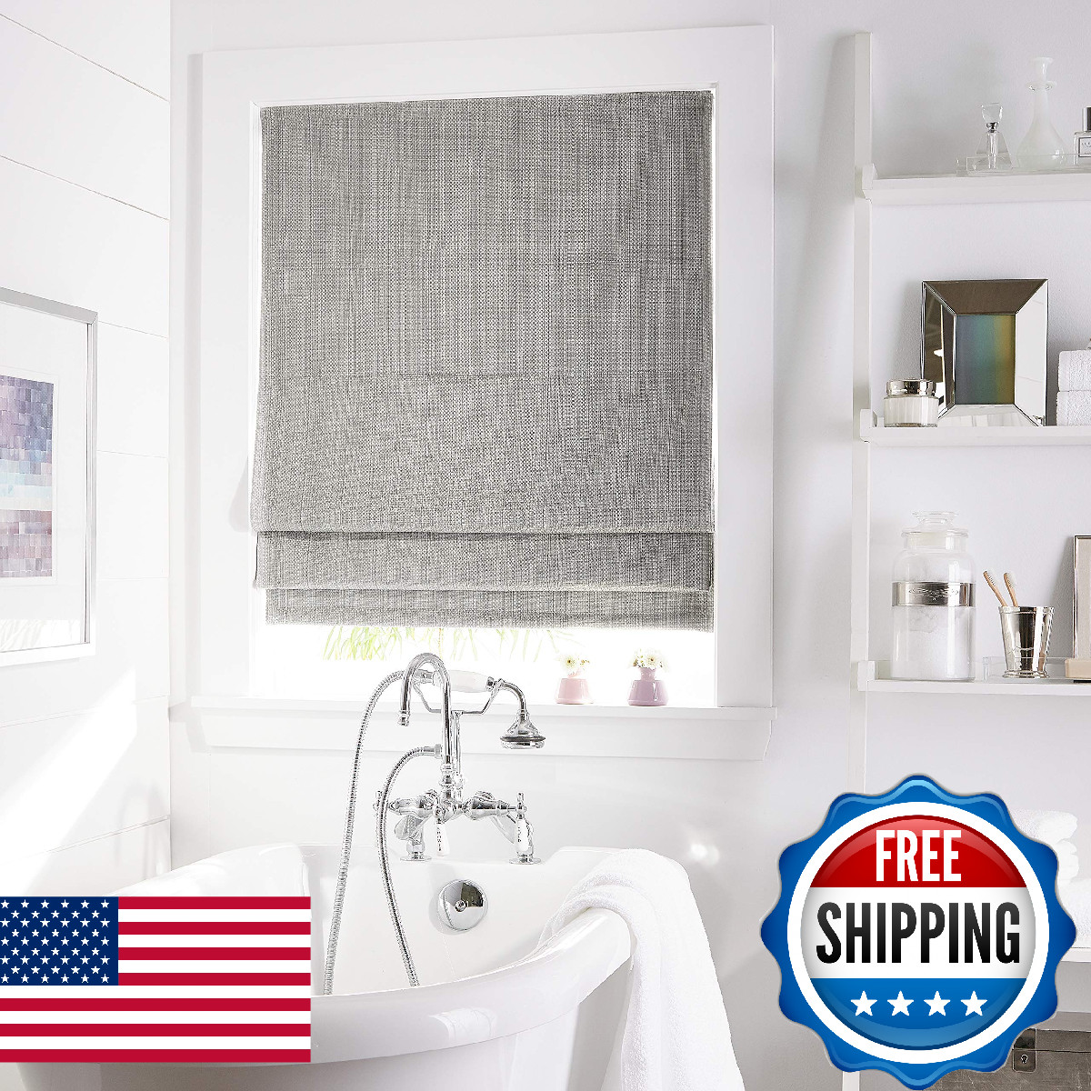 Curtainworks Jolie Window Shade 34 W X 64 L Grey