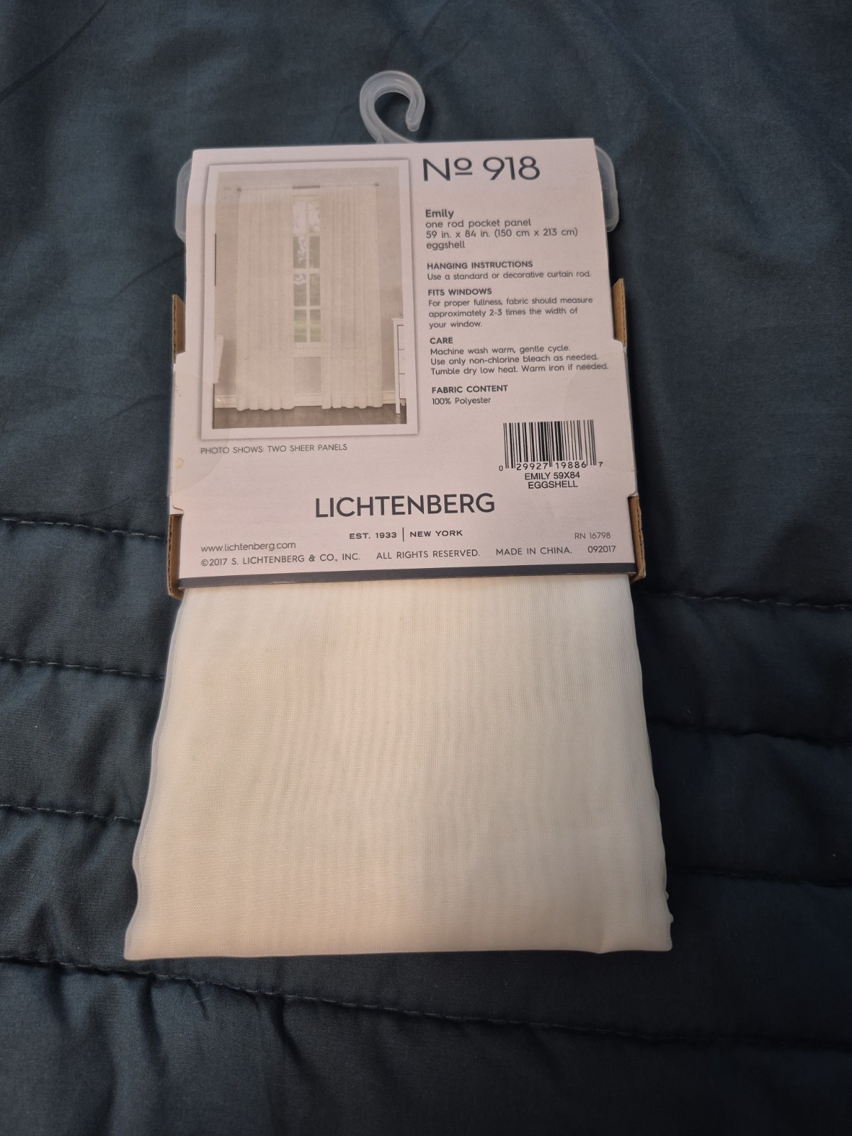 Lichtenburg/No. 918/Emily Sheer 59″x84″/EGGSHELL/One Rod Pocket Curtain Panel