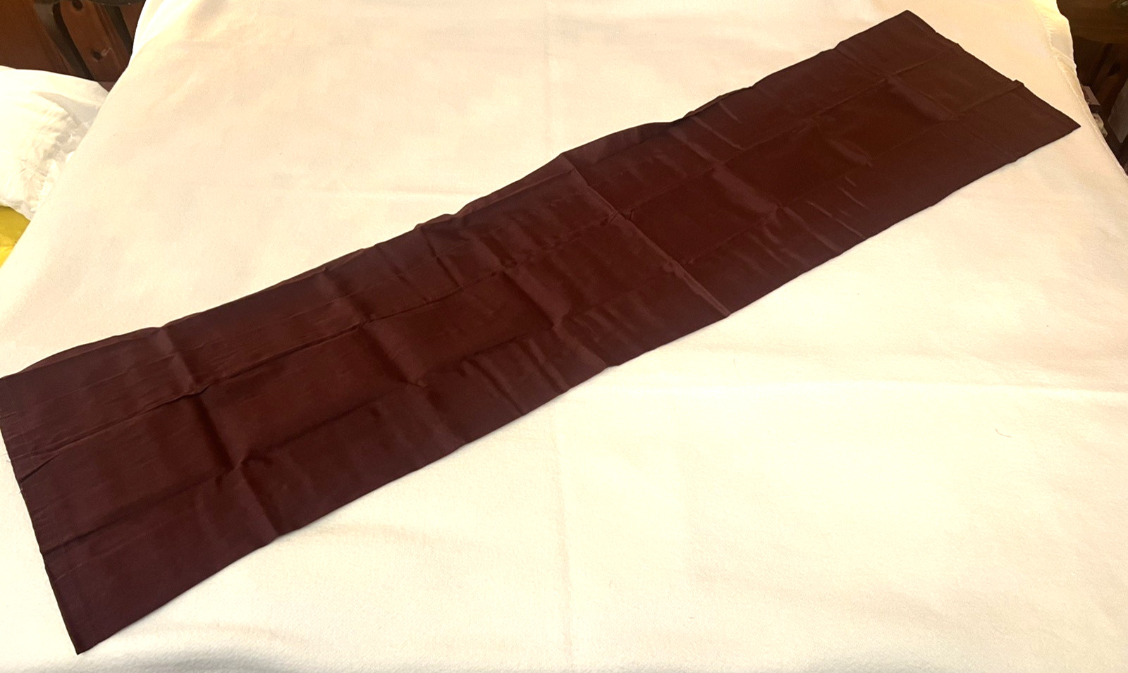 4 burgundy poly/cotton straight/balloon lt-fltring rod pocket valances, 72″