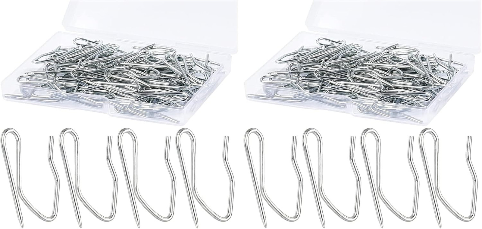 1.2 Inches Curtain Hooks, 58Pcs Metal Drapery Pin and Hook for Door Window Show