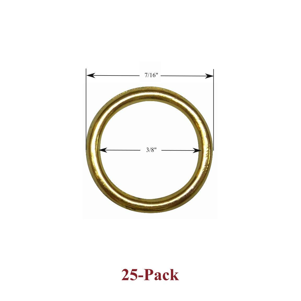 3/8″ Sew-On BRASS Metal CORD GUIDE RINGS for Roman Shades – (25-Pack)