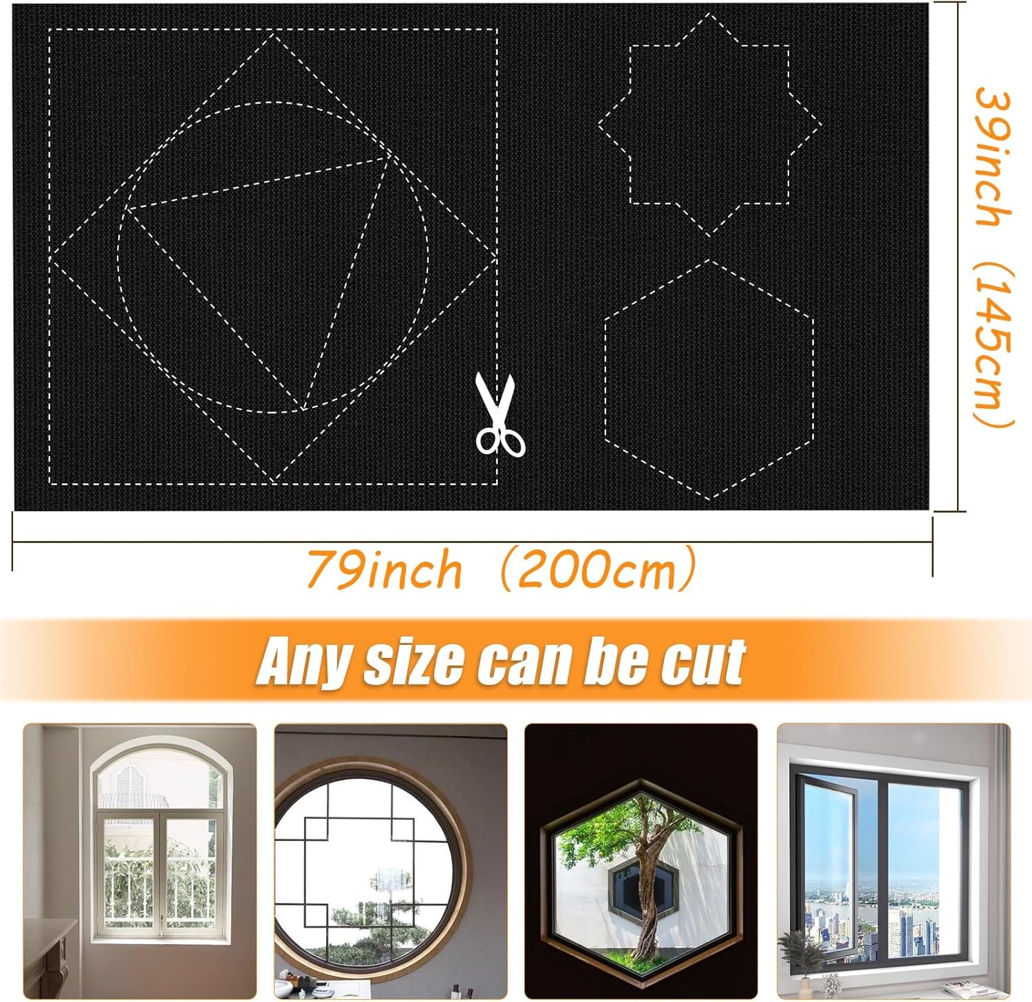 100% Blackout Window Cover Portable Blackout Curtains Bedroom Cuttable No Drill