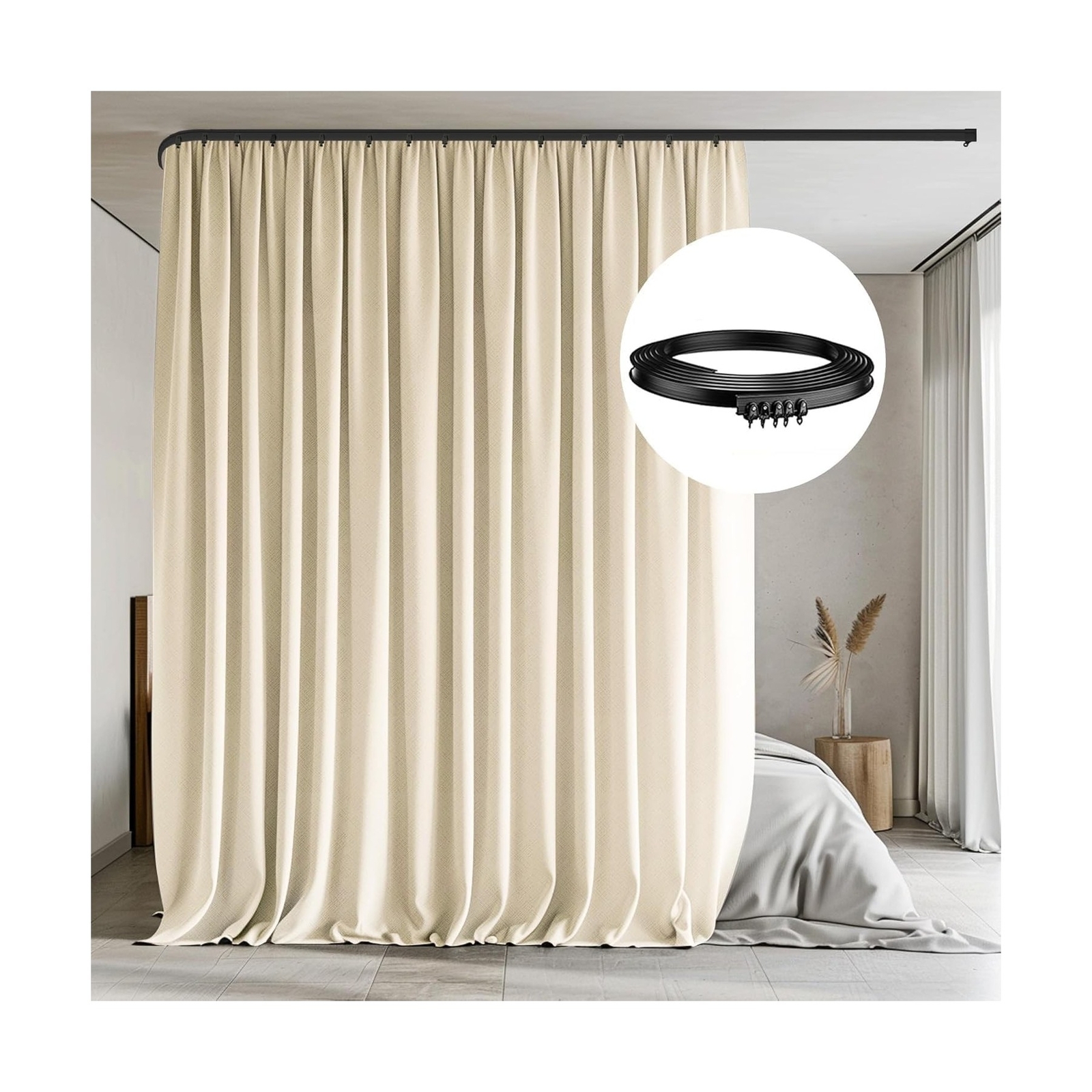 Ceiling Curtain Track Sets Room Divider Curtain Ceiling Track for Curtain Fle…