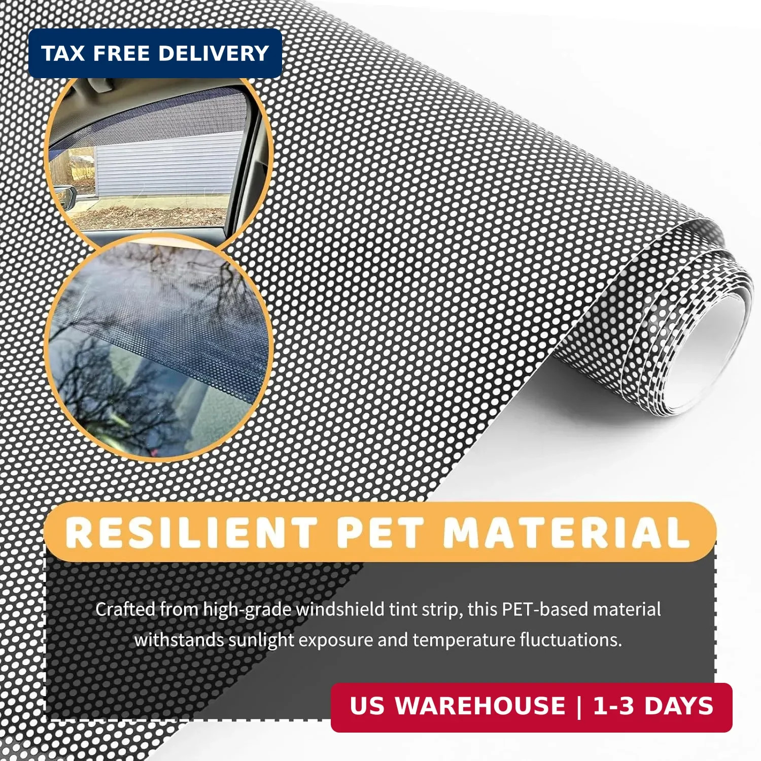 1 Ft*48″ Front Windshield Tint Strip,One-Way Perforated Sun Strip for Car Windsh