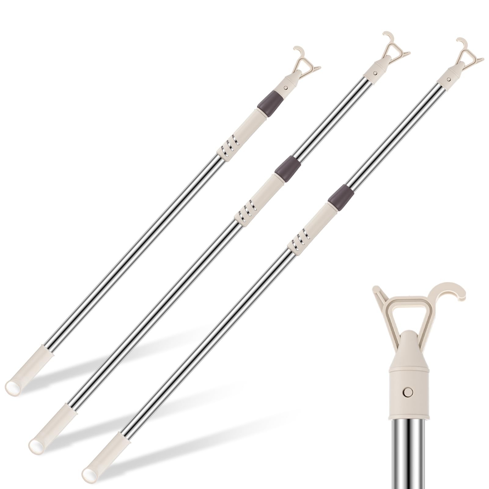 1 Pack Telescoping Skylight Pole with Hook up 47 to 98 Inch Wand for Blinds T…