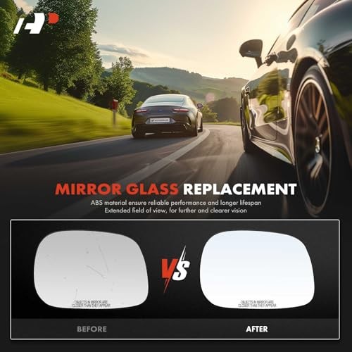 2-PC Driver and Passenger Side Heated Mirror Glass with Backing Plate