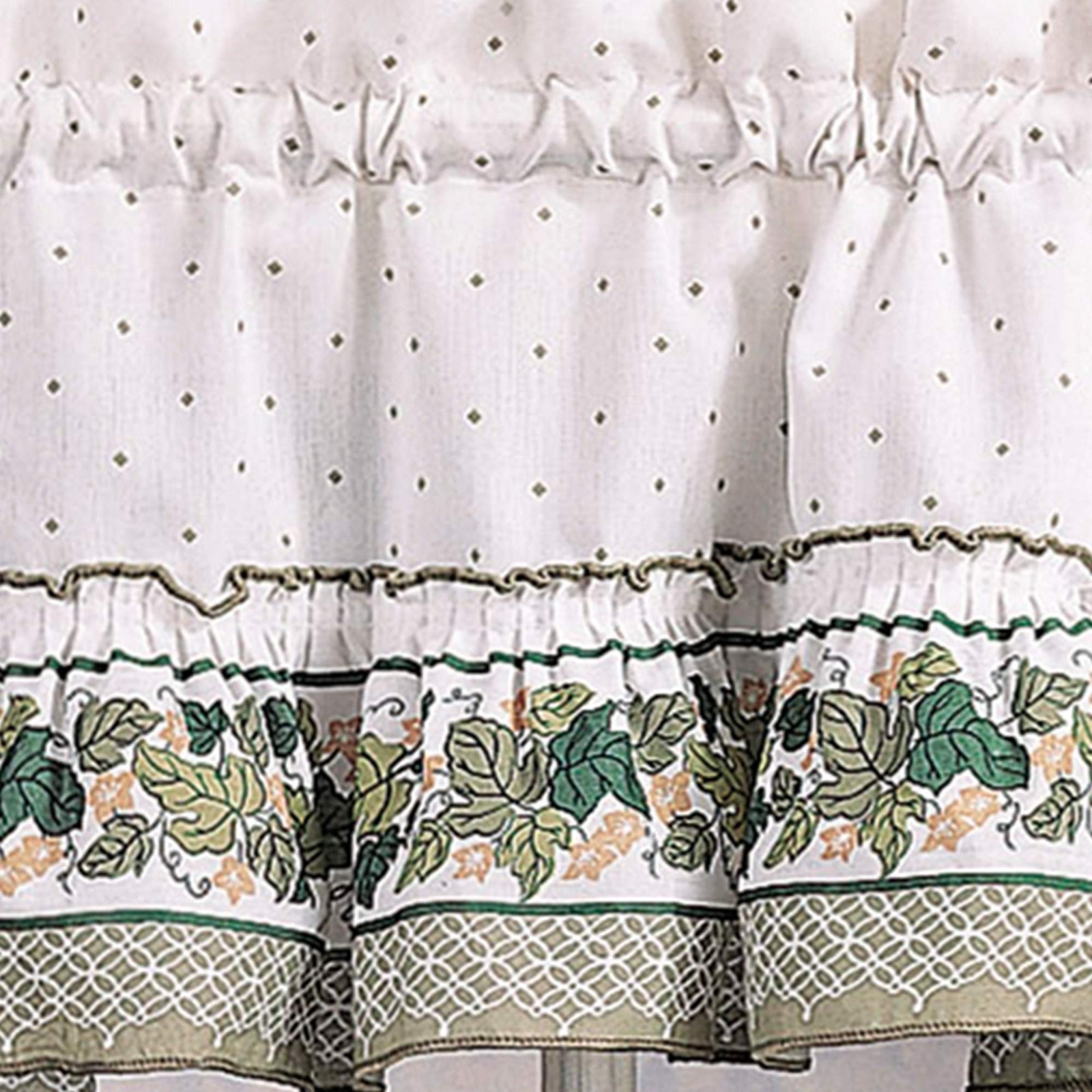 CHF & You Cottage Ivy Country Curtain Tier And Swag Set, Multi, 56-Inch X 36-…