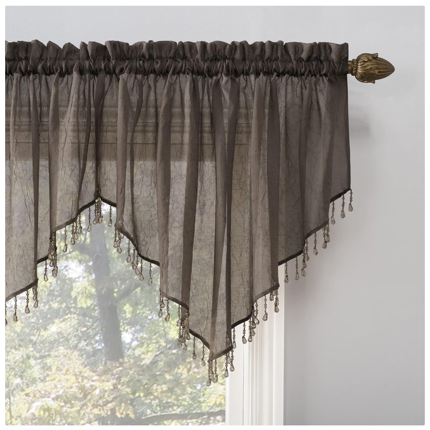 Glam Erica Crushed Voile Ascot Valance