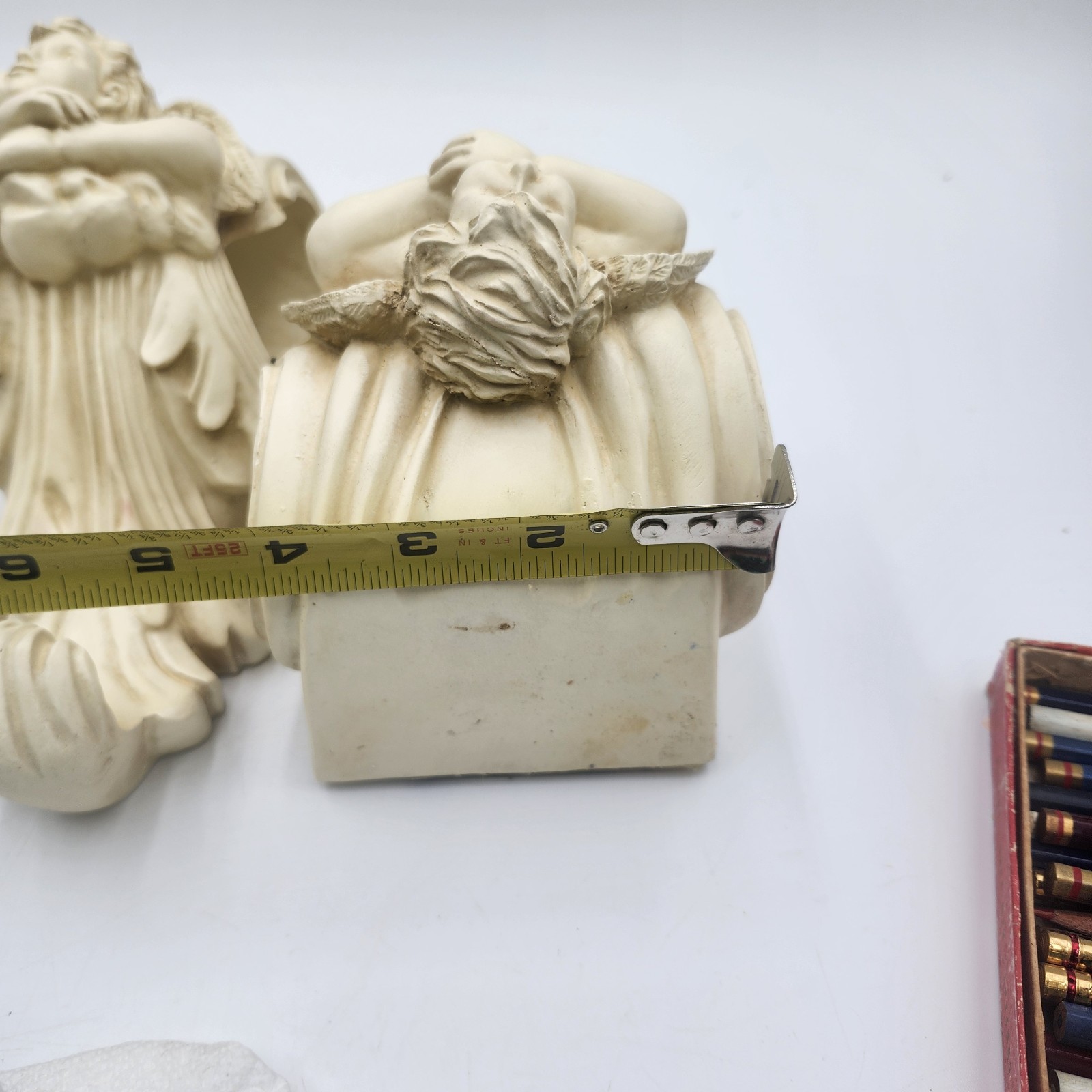 Pair Vintage Angel Cherub Drapery Curtain Rod Wall Sconce Corbel Swag Holders