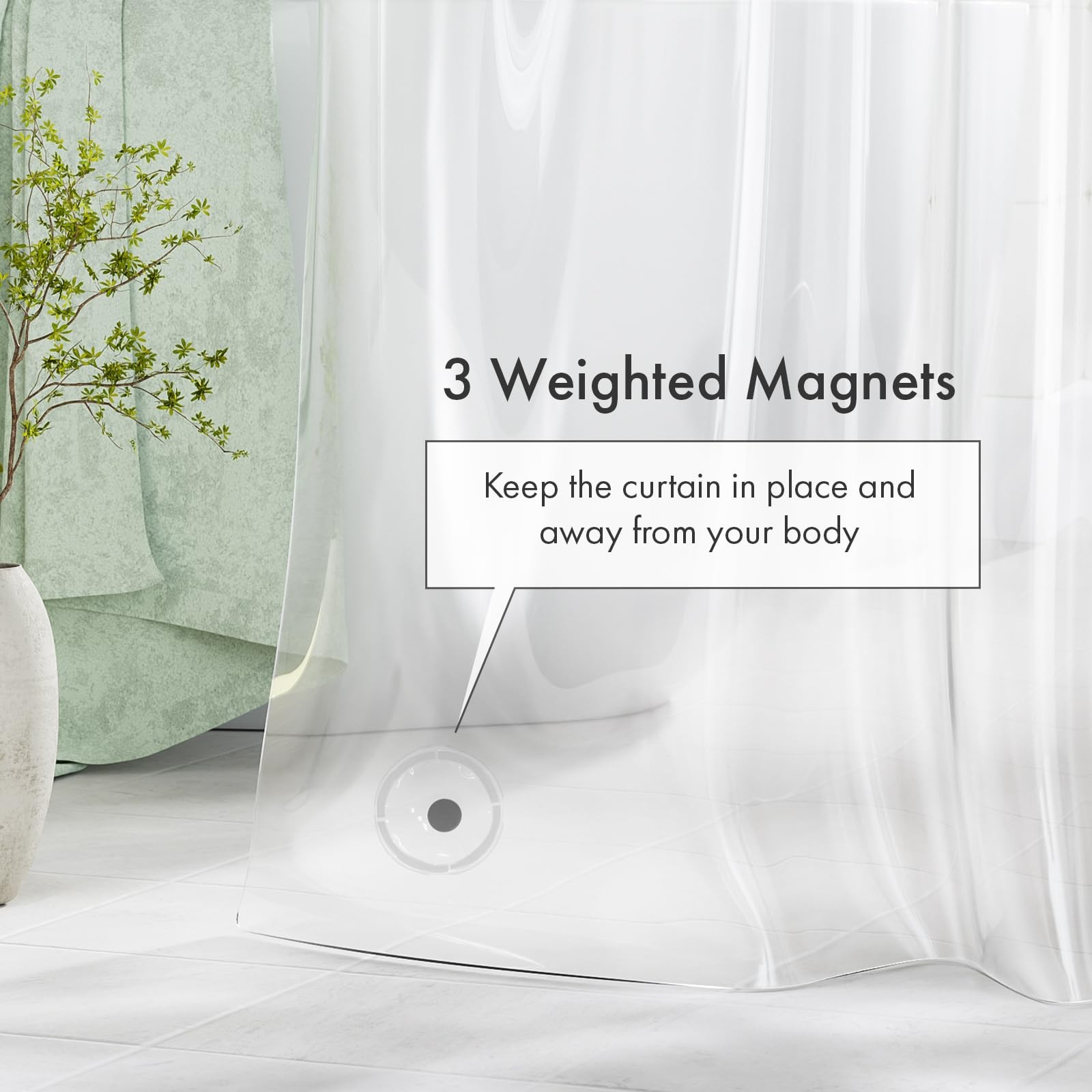 Amazer Extra Long Shower Curtain Liner 72 x 84 72″W x 84″L (Pack of 1), Clear