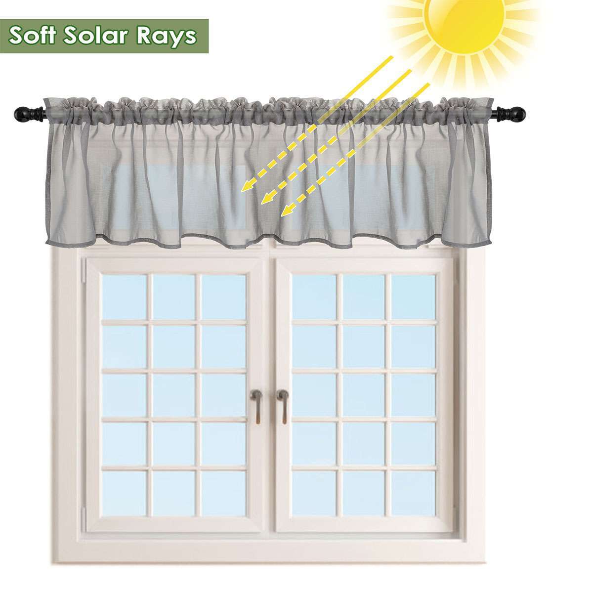 Wave Waterfall Valance Swag Window Curtain Kitchen Door Sheer Drape Faux Silk