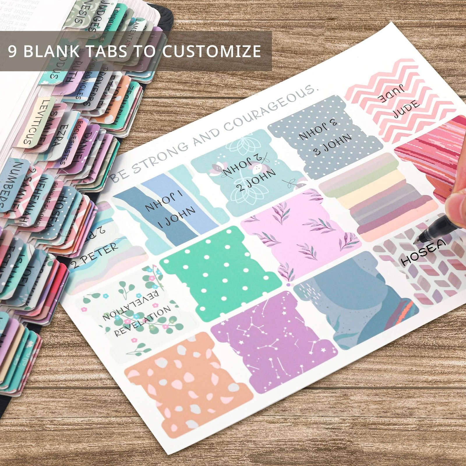 Laminated Bible Tabs for Women & Men – Large Print D-uniform Theme