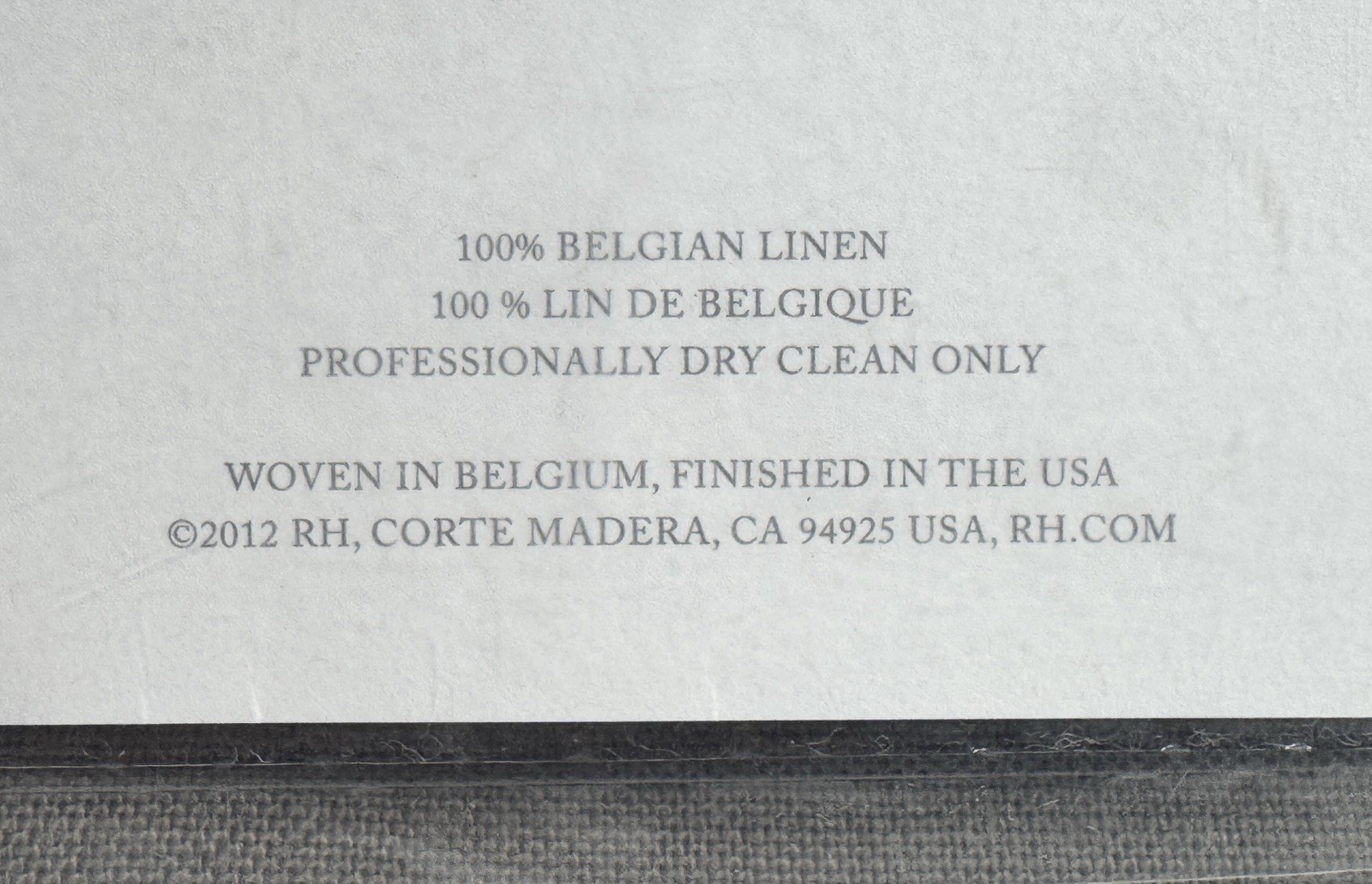 Restoration Hardware Opaque Belgian Linen Drapery RP 50″W x 96″L Fog NEW $330