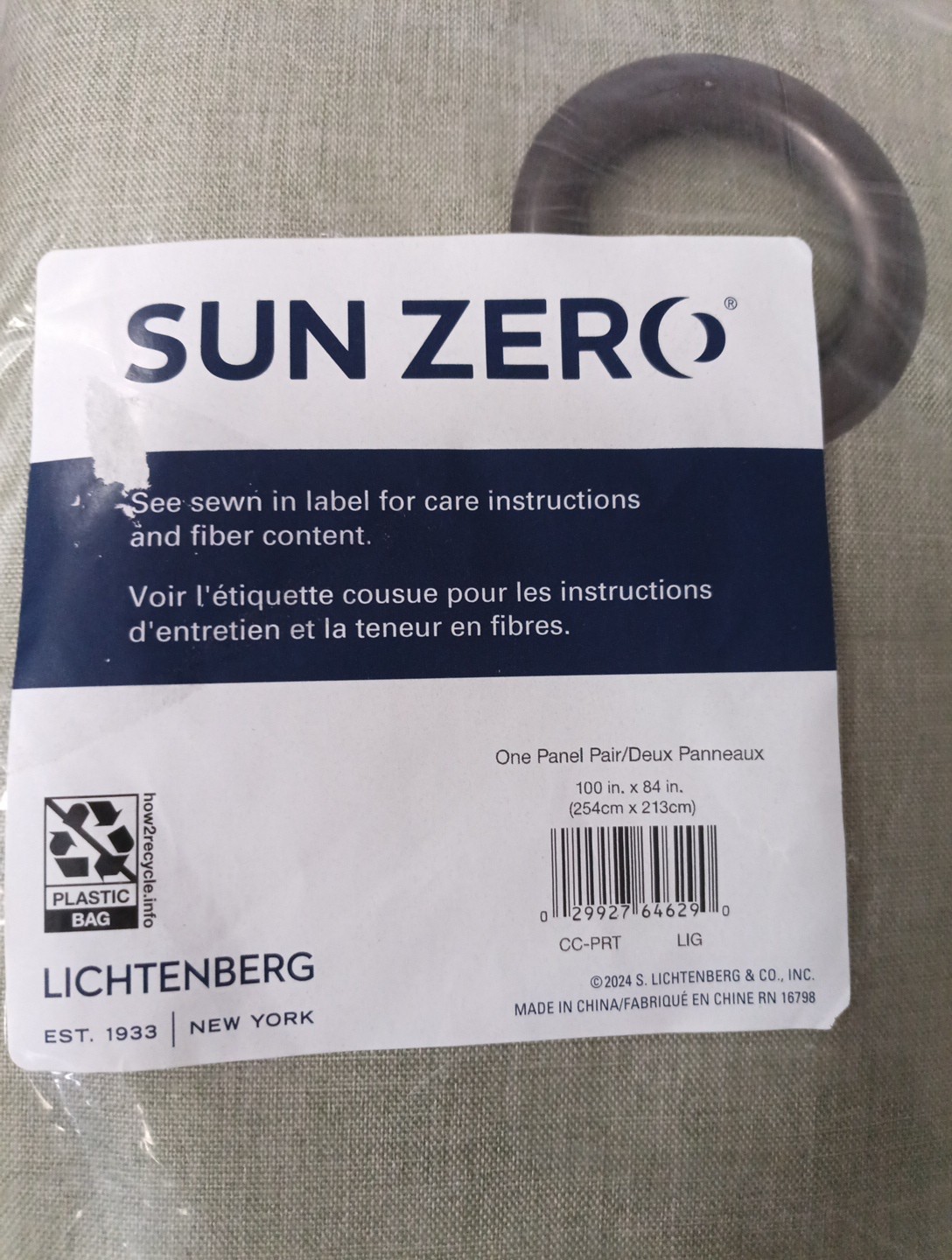Sun Zero Broderick Blackout Grommet Curtain Panel Pair Lightenberg 100in ×84in