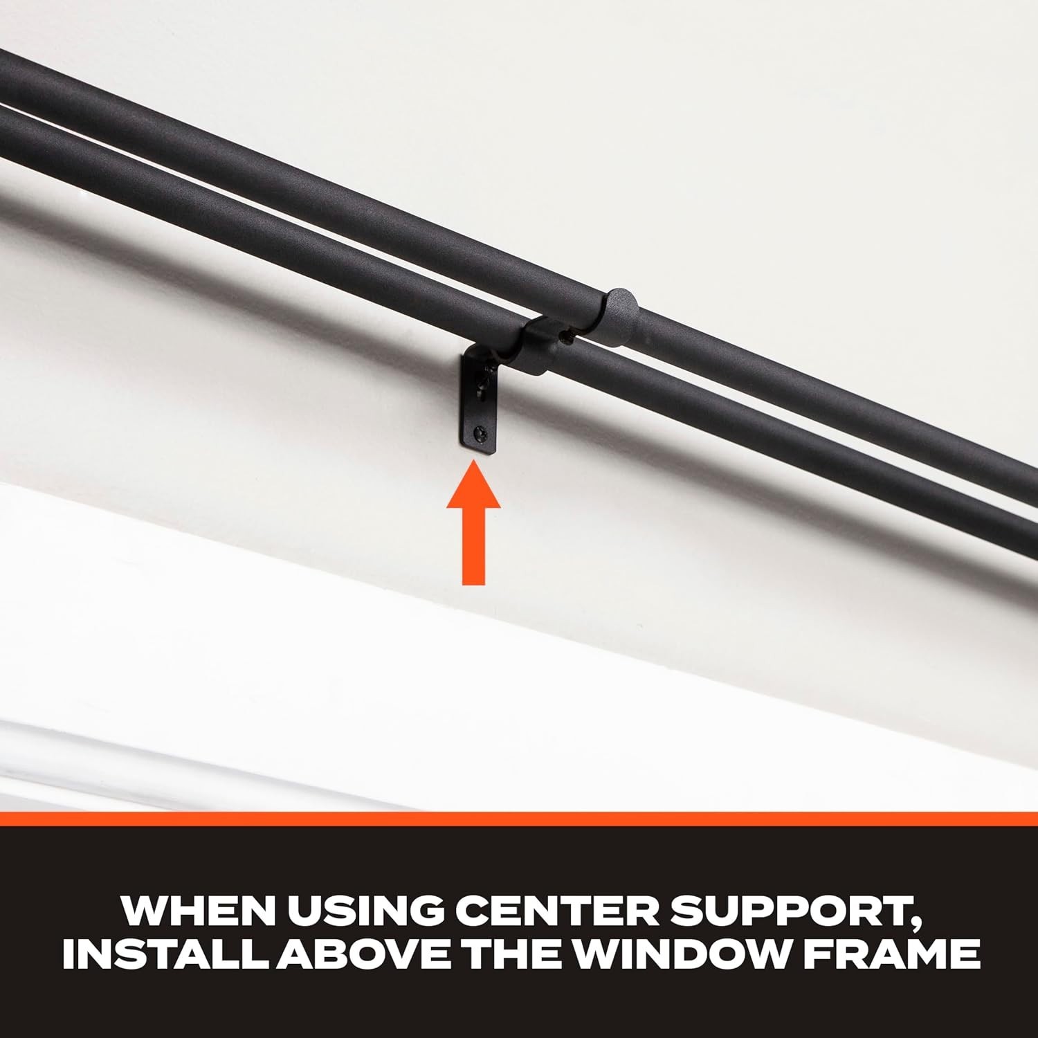 Adjustable 36-66″ Double Curtain Rod, Matte Black