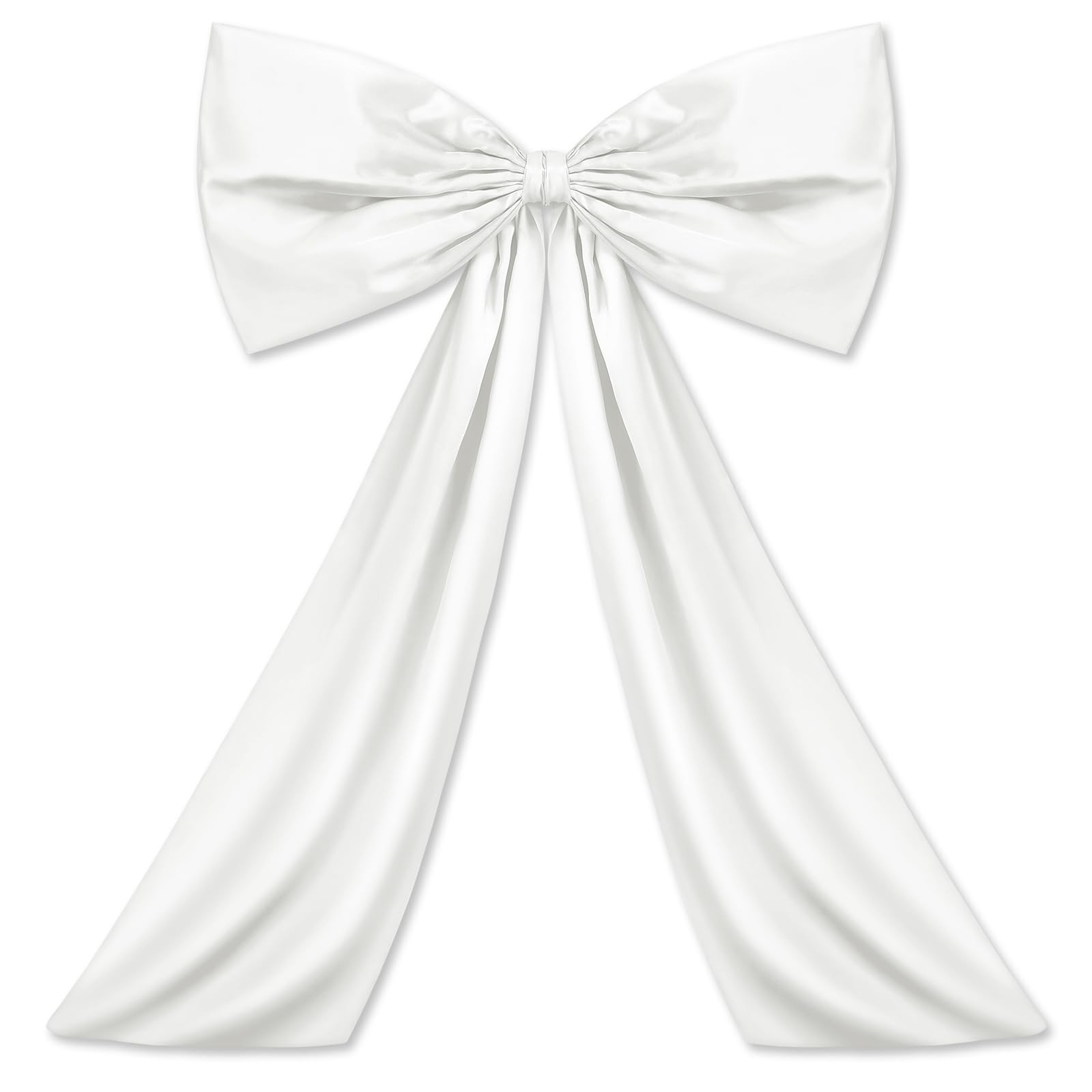 White Large Bow Decor 24×36 Inch Giant Satin Ribbon Tie Party Wall Hanging