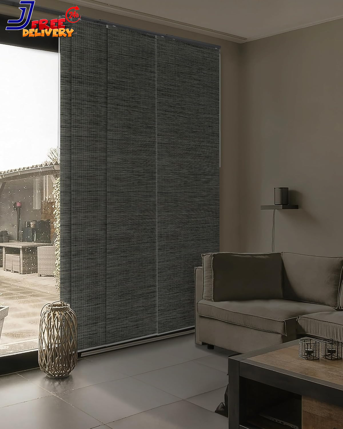 99.99% Blackout Adjustable Sliding Vertical Blinds for Windows Privacy Shades fo