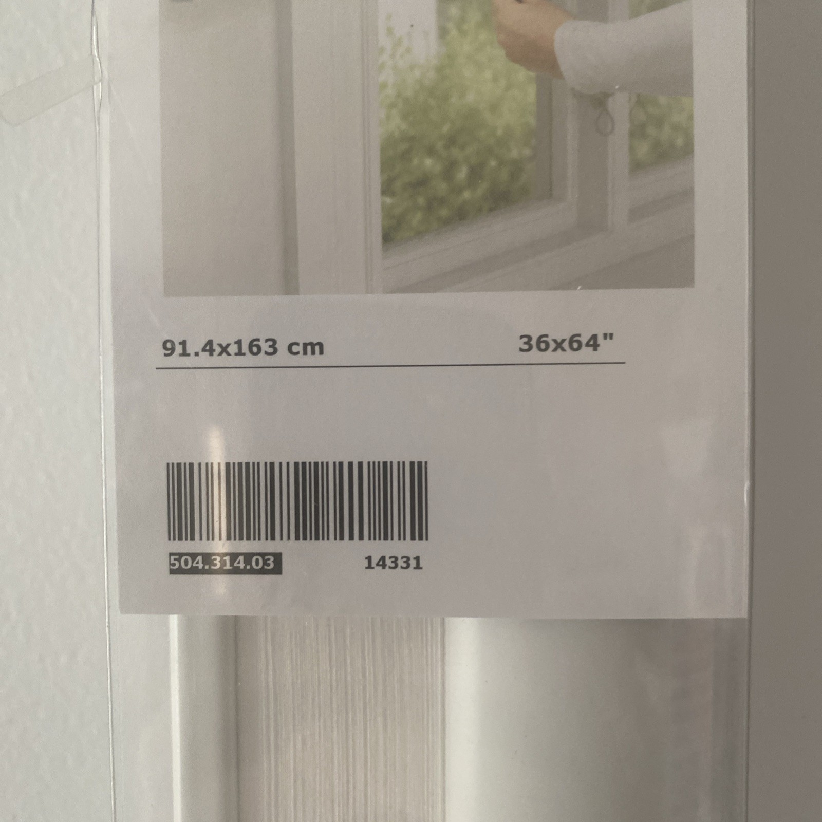 New IKEA HOPPVALS White Cellular Blind 91.4×163 cm (36×64 “) 504.314.03
