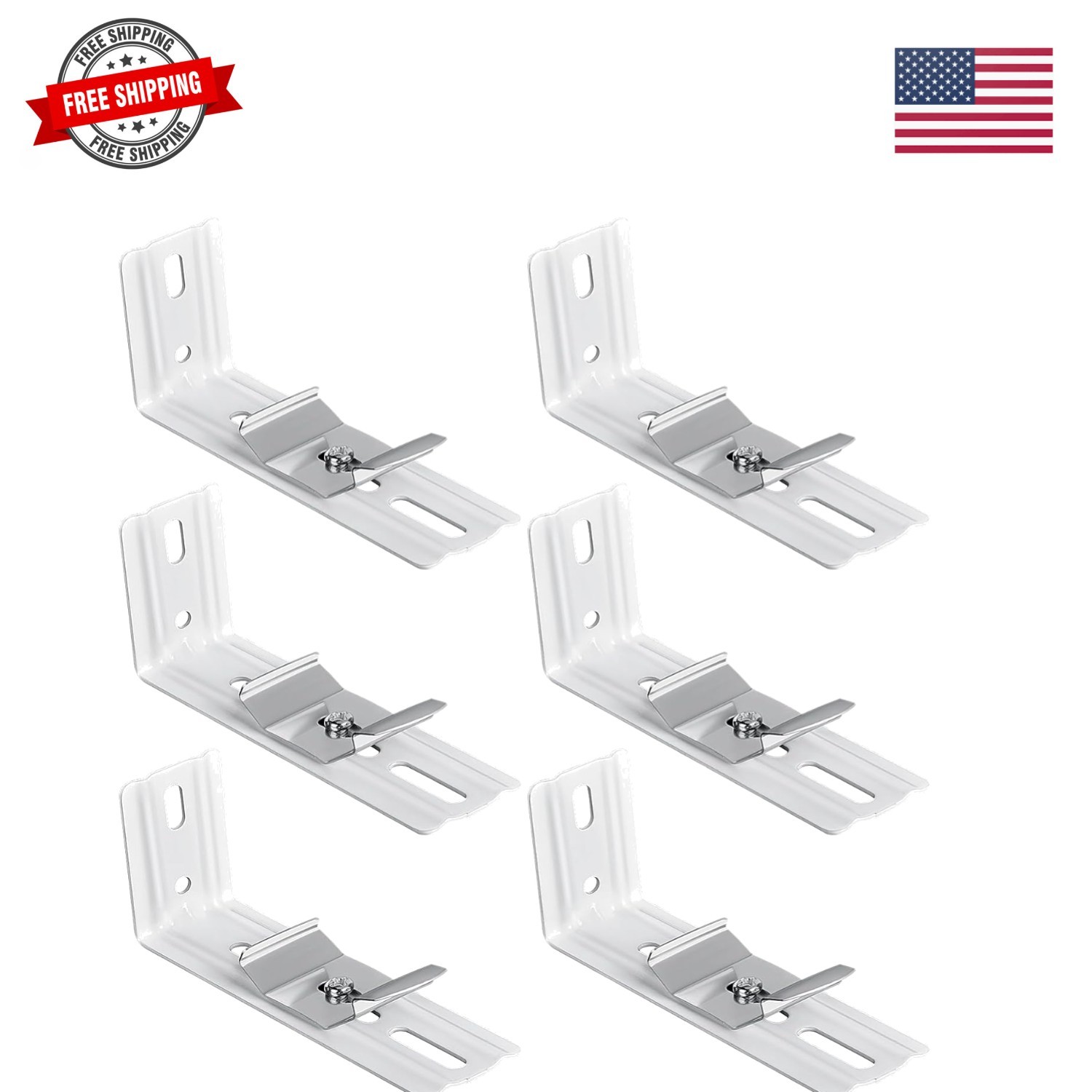 6 Pcs Vertical Blinds L Bracket Vertical Blind Wall Mount with Headrail 1-1/2…