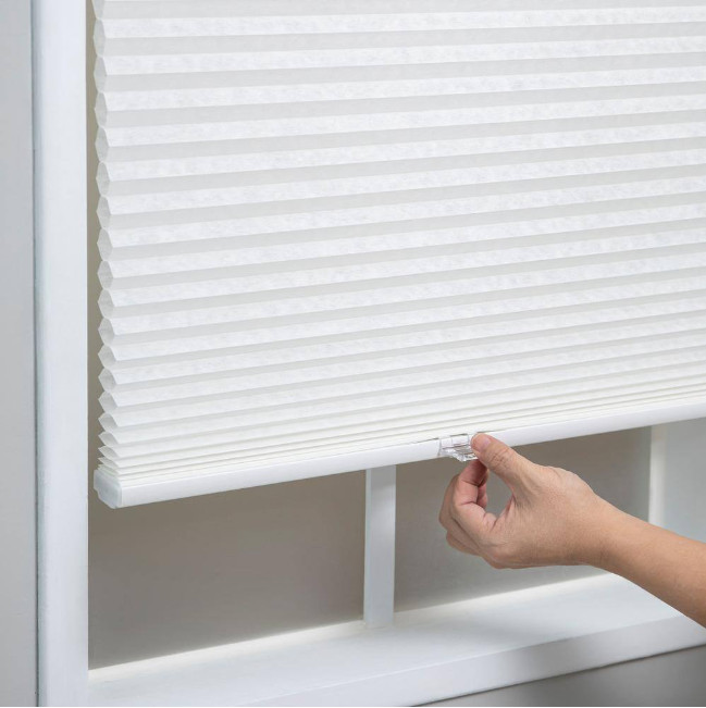 White Cordless Eco Polyester Honeycomb Cellular Shade 32in. W x 84in. L