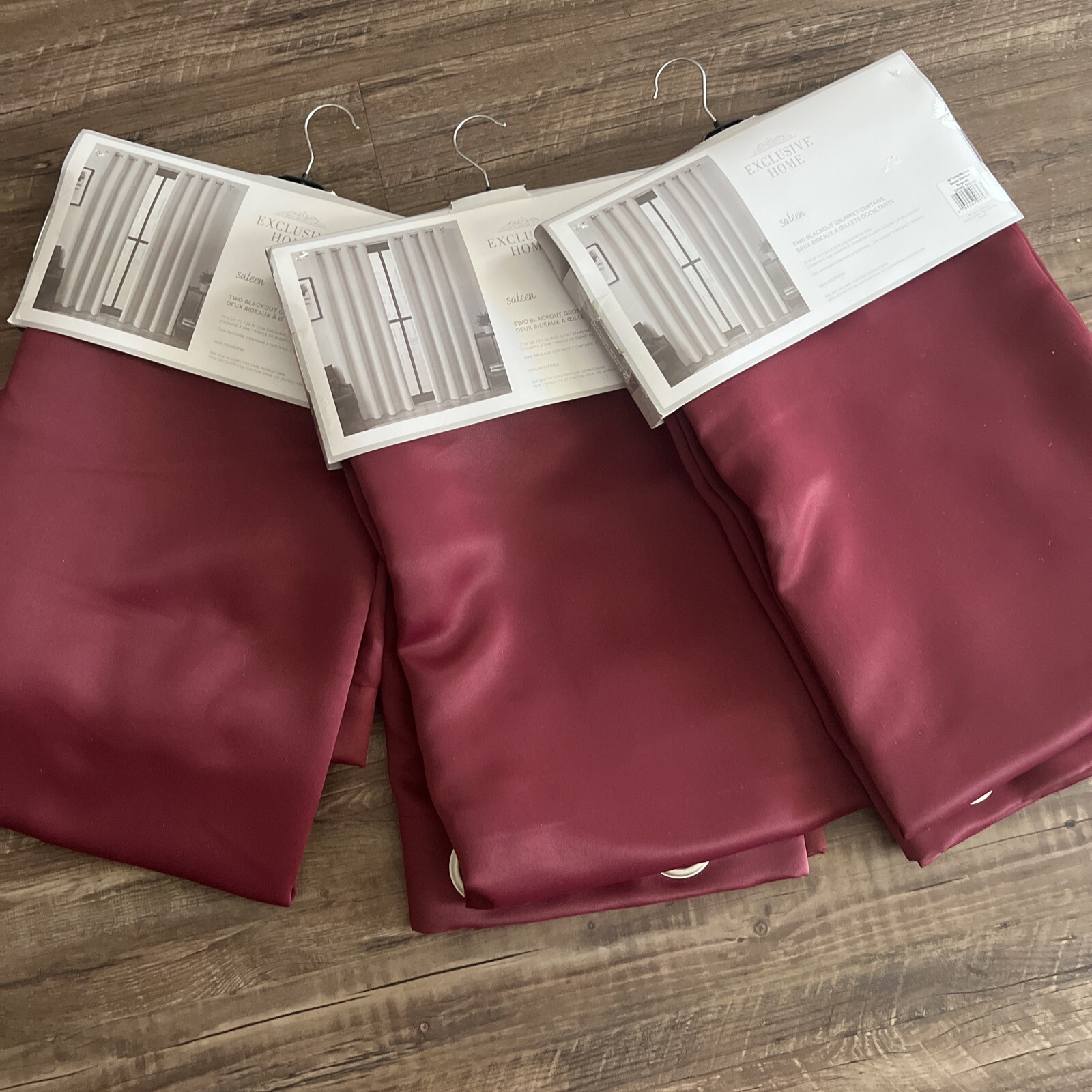 NWT Exclusive Home Two 2 Blackout Grommet Curtains 96” Burgandy Wine