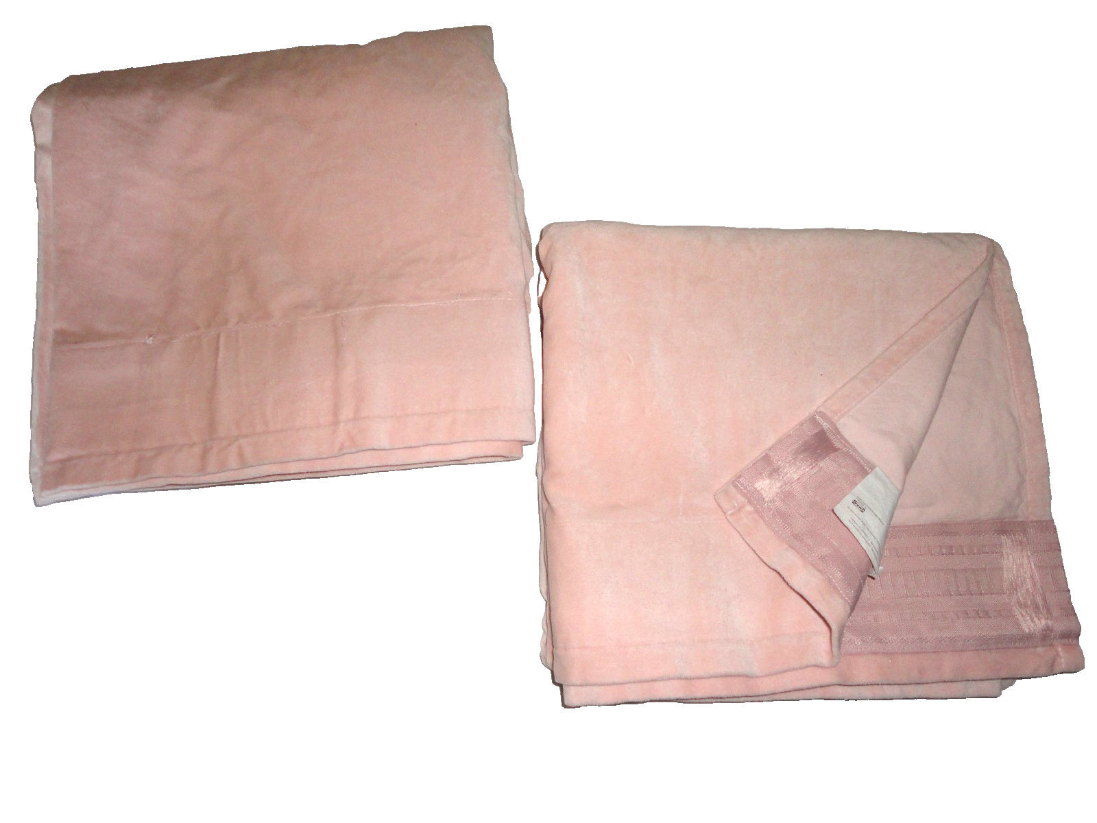 IKEA SANELA Pale PINK MODERN VELVET (2) CURTAINS DRAPERY PANELS 53X81