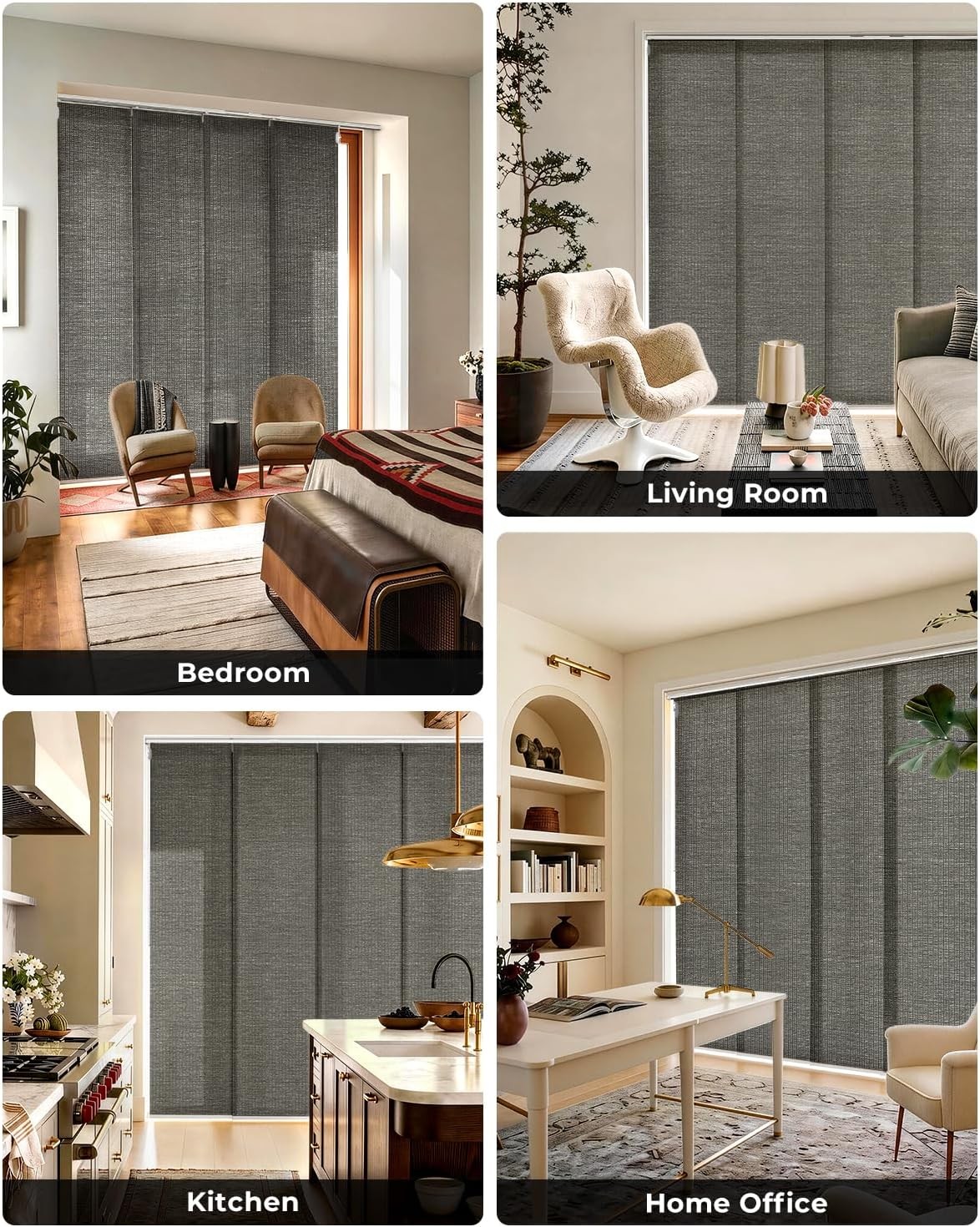 Adjustable Panel Track Blinds for Sliding Glass Door, Cut-to-Height Paper Fabric