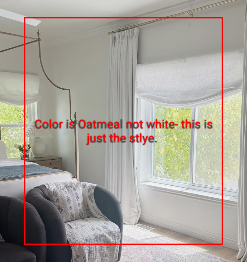 Belgian Flax Linen Roman Swag Shades Themal lined 60 x 34 Warm Oatmeal Beige