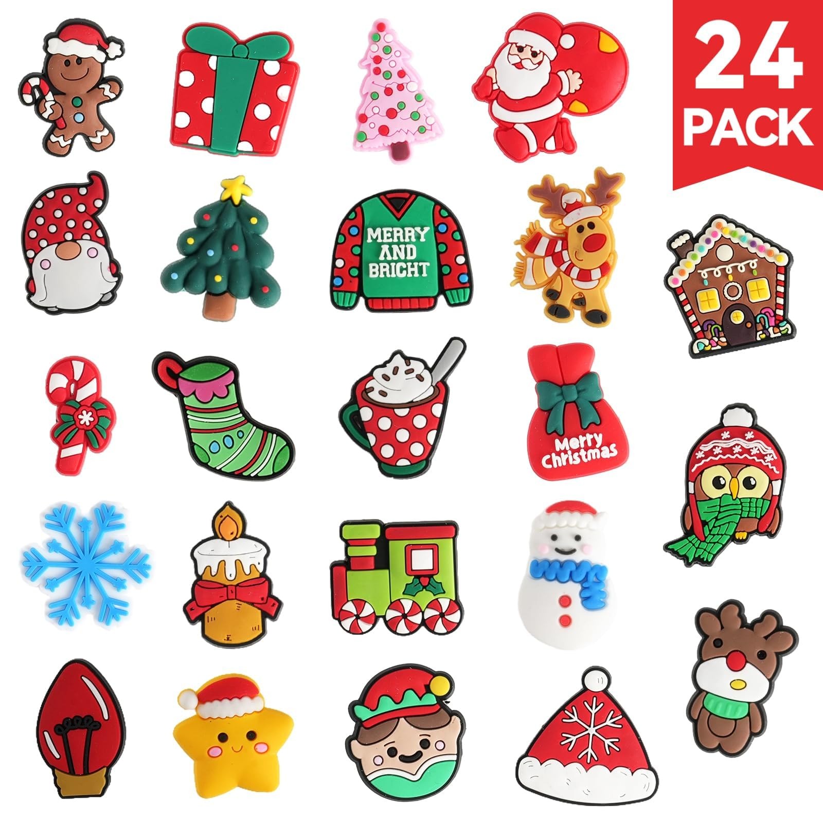 Advent Calendar 2025 Shoe Charms for Kids Boys Girls 24 Days Christmas Countdown