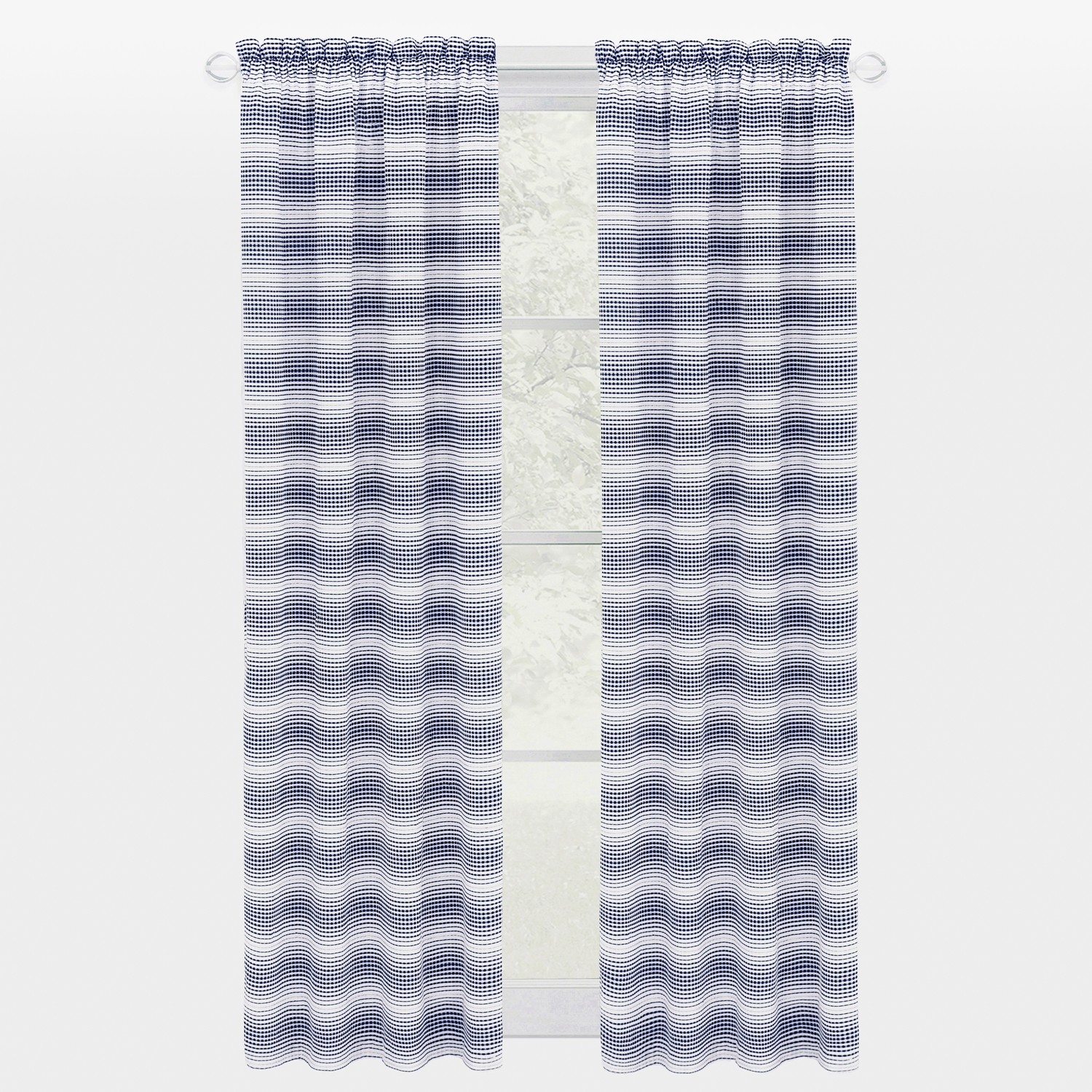PowerSellerUSA Gramercy Ombre Rod Pocket Double Panel 42″ x 84″ Window Curtain