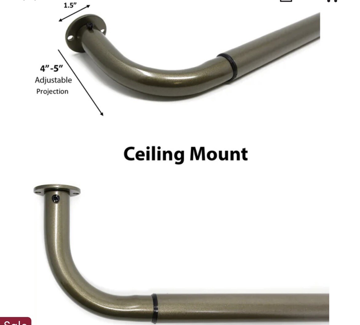 Adjustable 1 in. Dia Single Curtain Rod in Glossy White 32”-52”