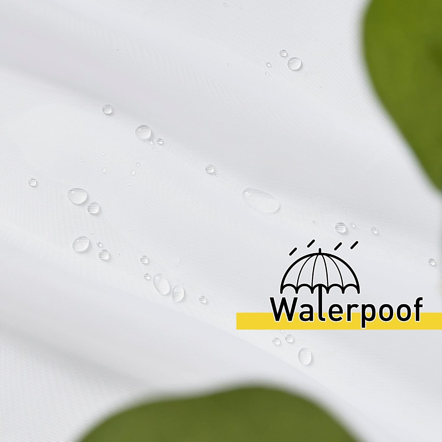 White Outdoor Waterproof Sheer Tab Top Patio Curtains 54″W x 84″L Pure White