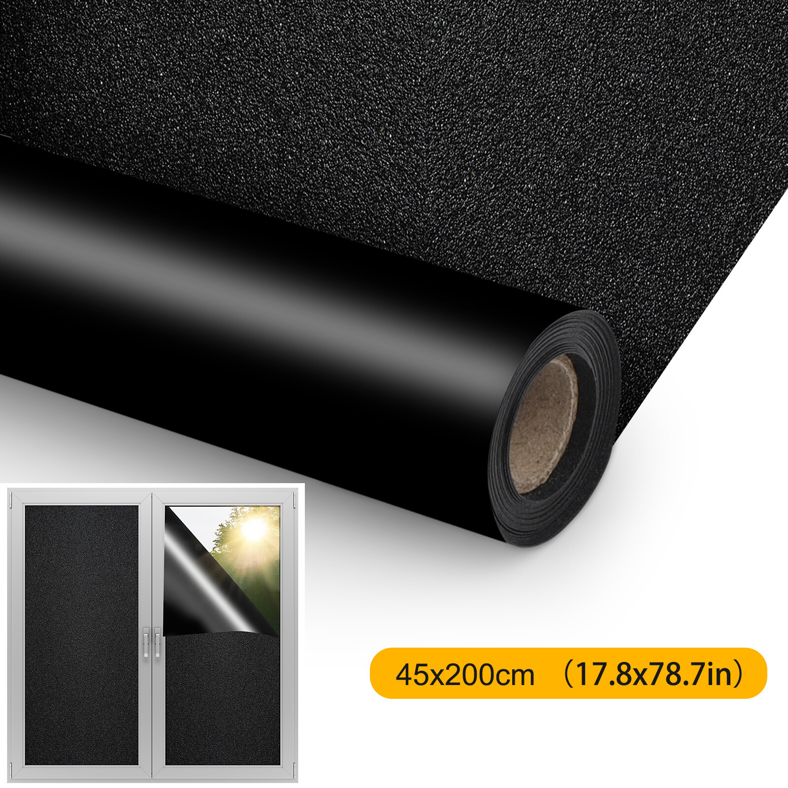 Static Cling Blackout Window Film 100% UV Blocking Sun Black Static Cling