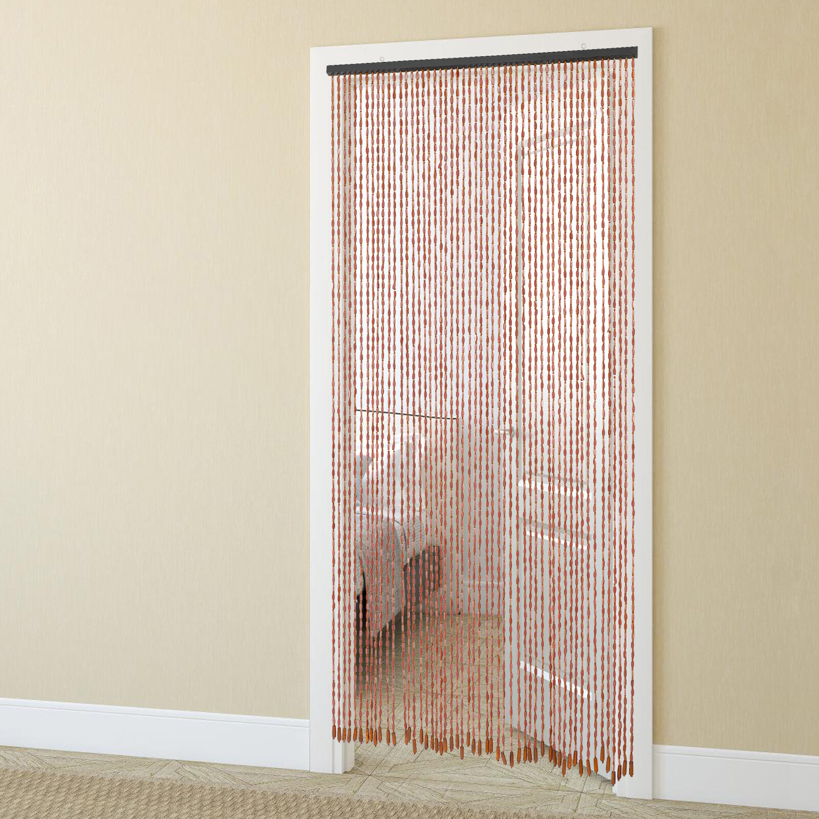 Natural Plain Bamboo Beaded curtain / Bamboo Wood Beaded Curtain/ Beaded Curtain