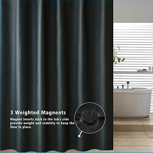 Shower Curtain Liner 72 x 72, Plastic 72″W x 72″L (Pack of 1), Black