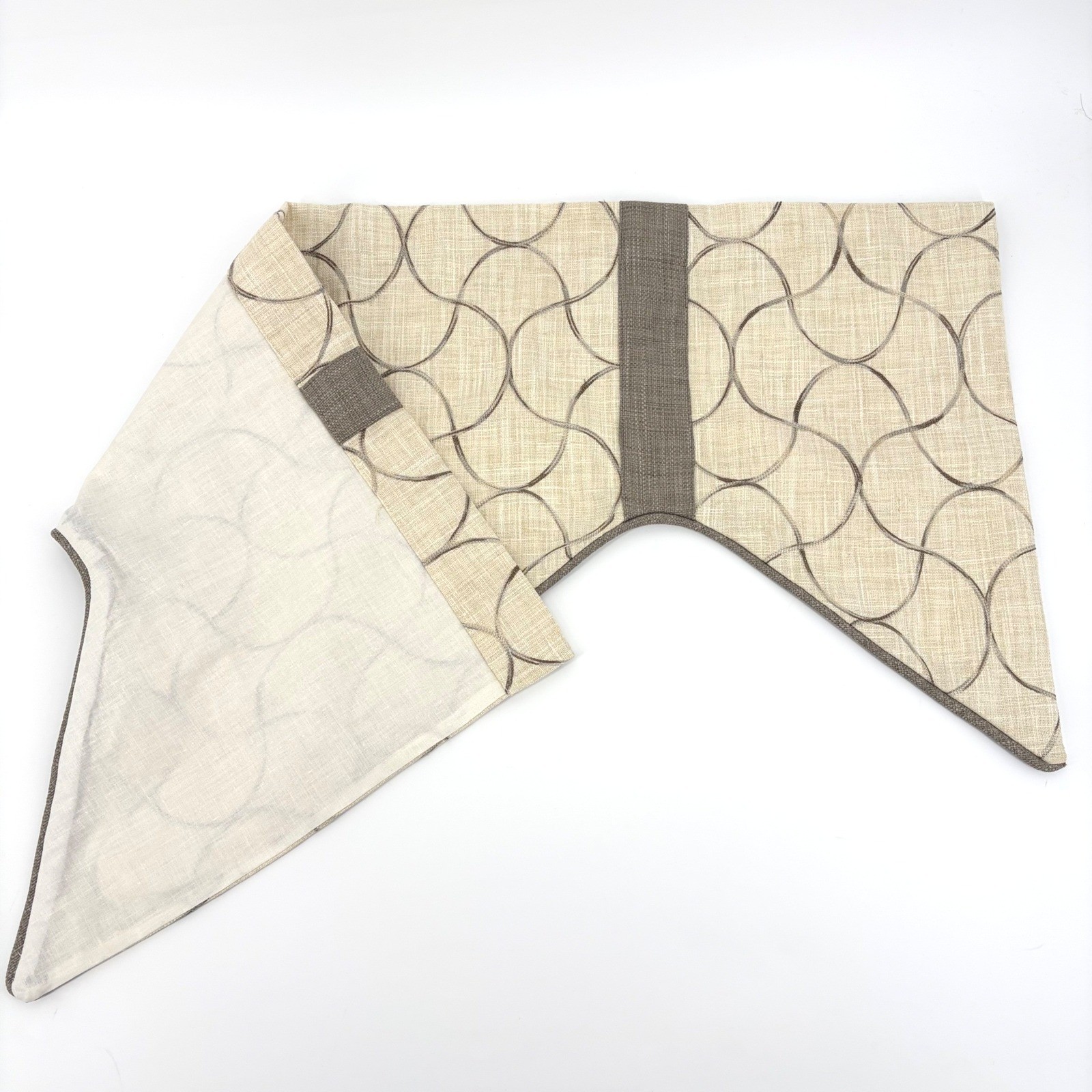 Window Valance 38×16 Geometric Ogee Neutral Modern Decor Tailored