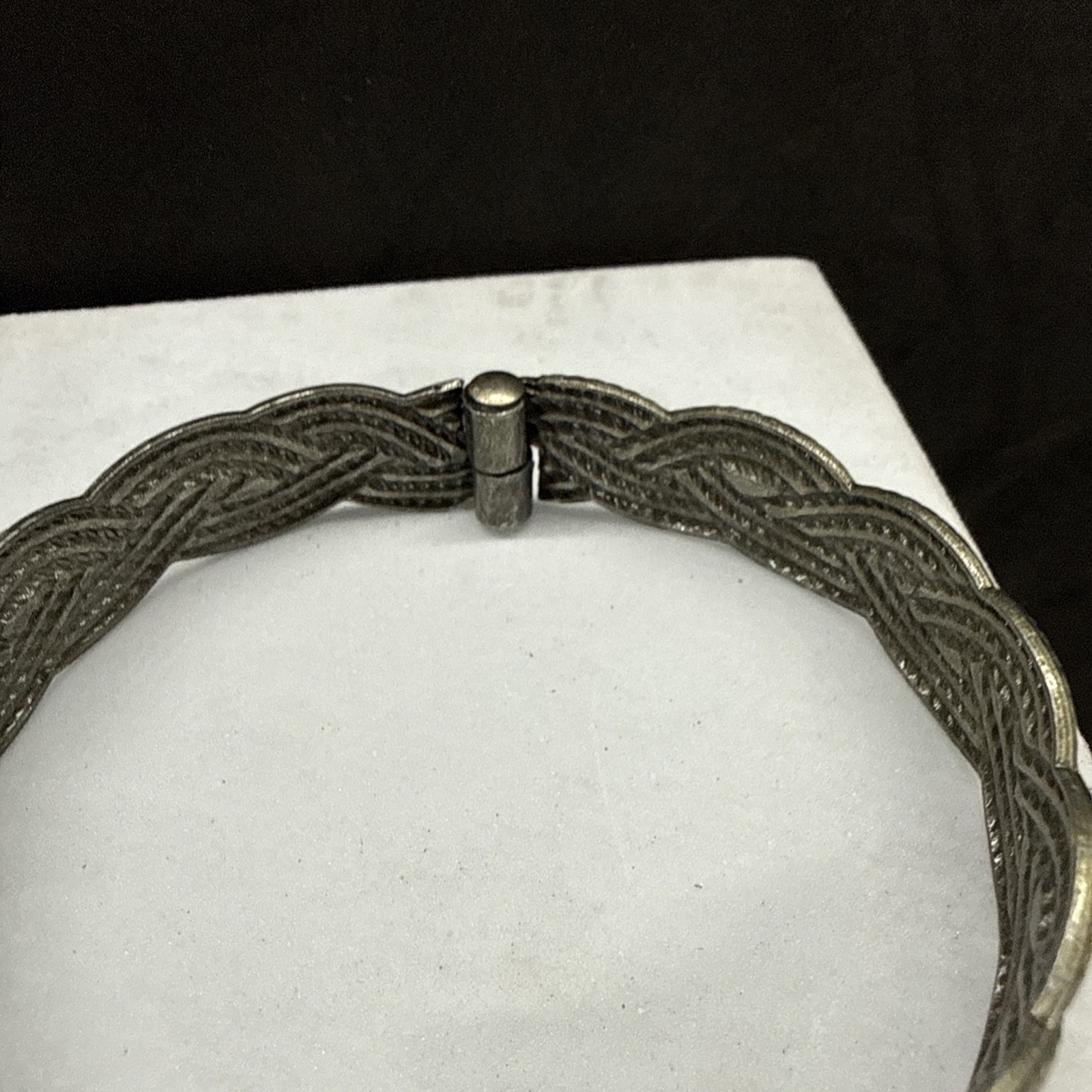 Set Of 12 Heavy Braided Curtain Rings Pewter Tone Metal Drapery Hardware