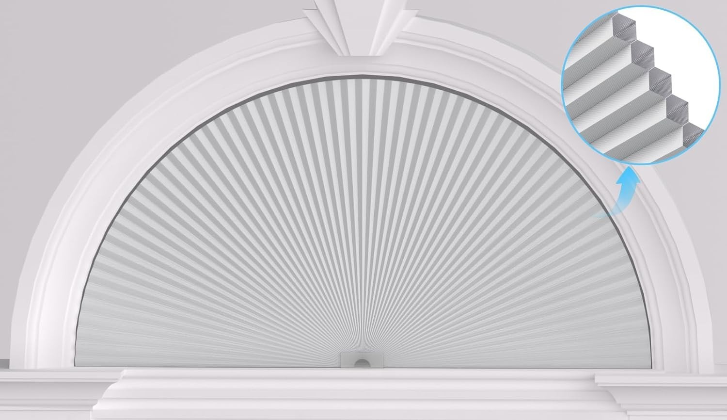 Arch Window Shades Blackout Cellular Shades No Drill Cordless Half Moon Blinds