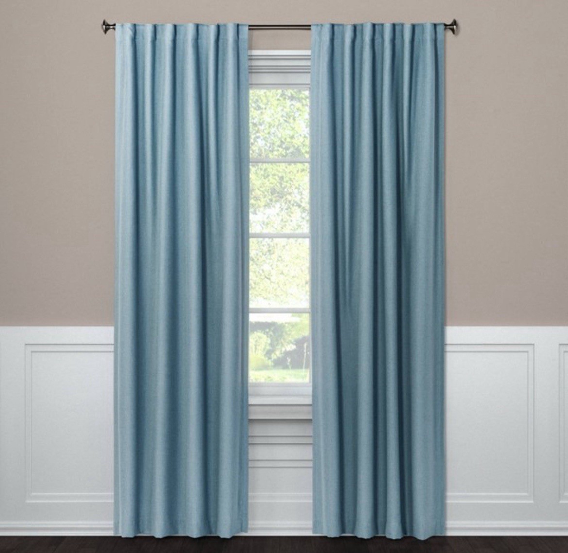 50”x84” Threshold Blackout Aruba Window Curtain Panel Traditional Style Blue