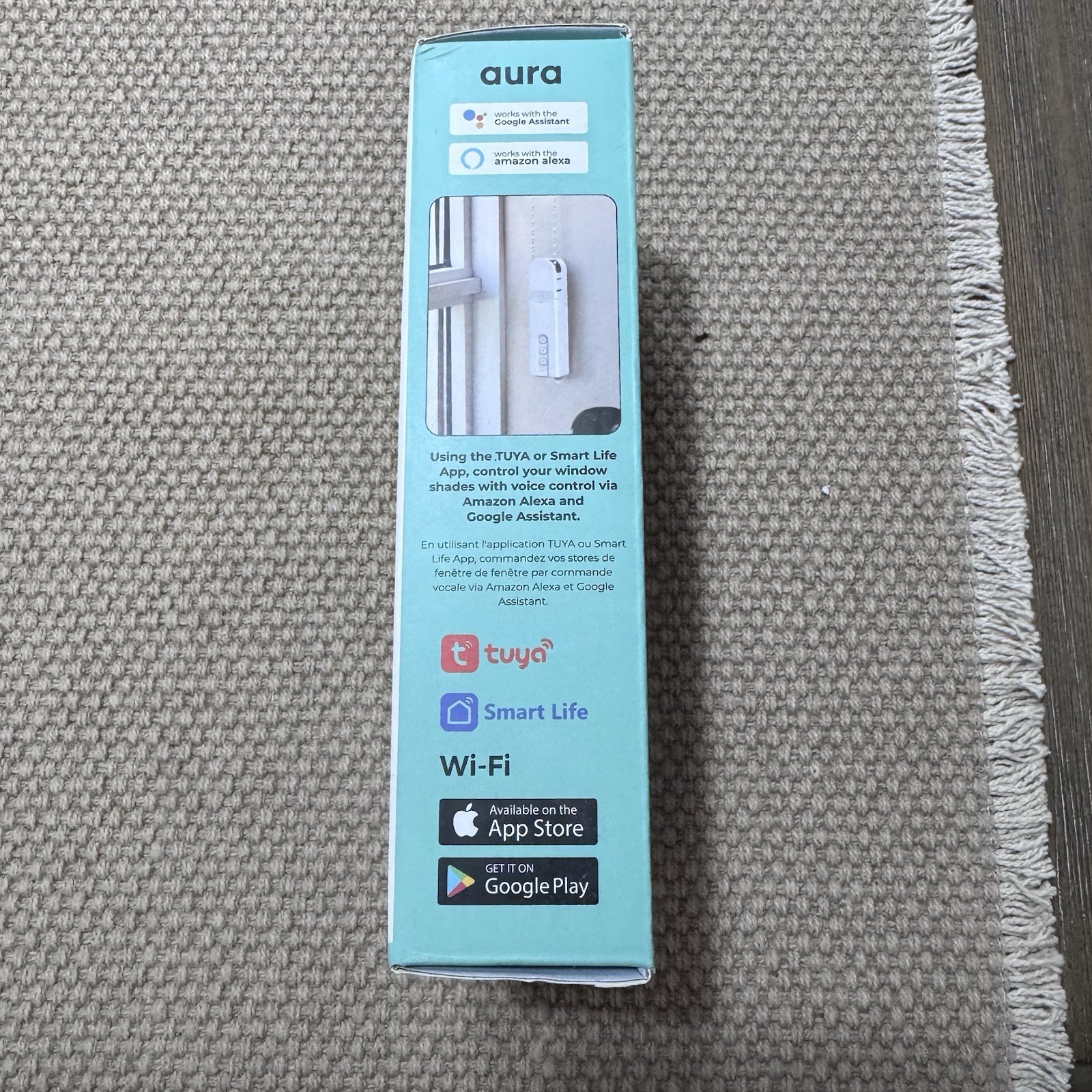 Aura Wi-Fi Smart Shade Motor Rechargeable Beaded Chain LY-1690 White